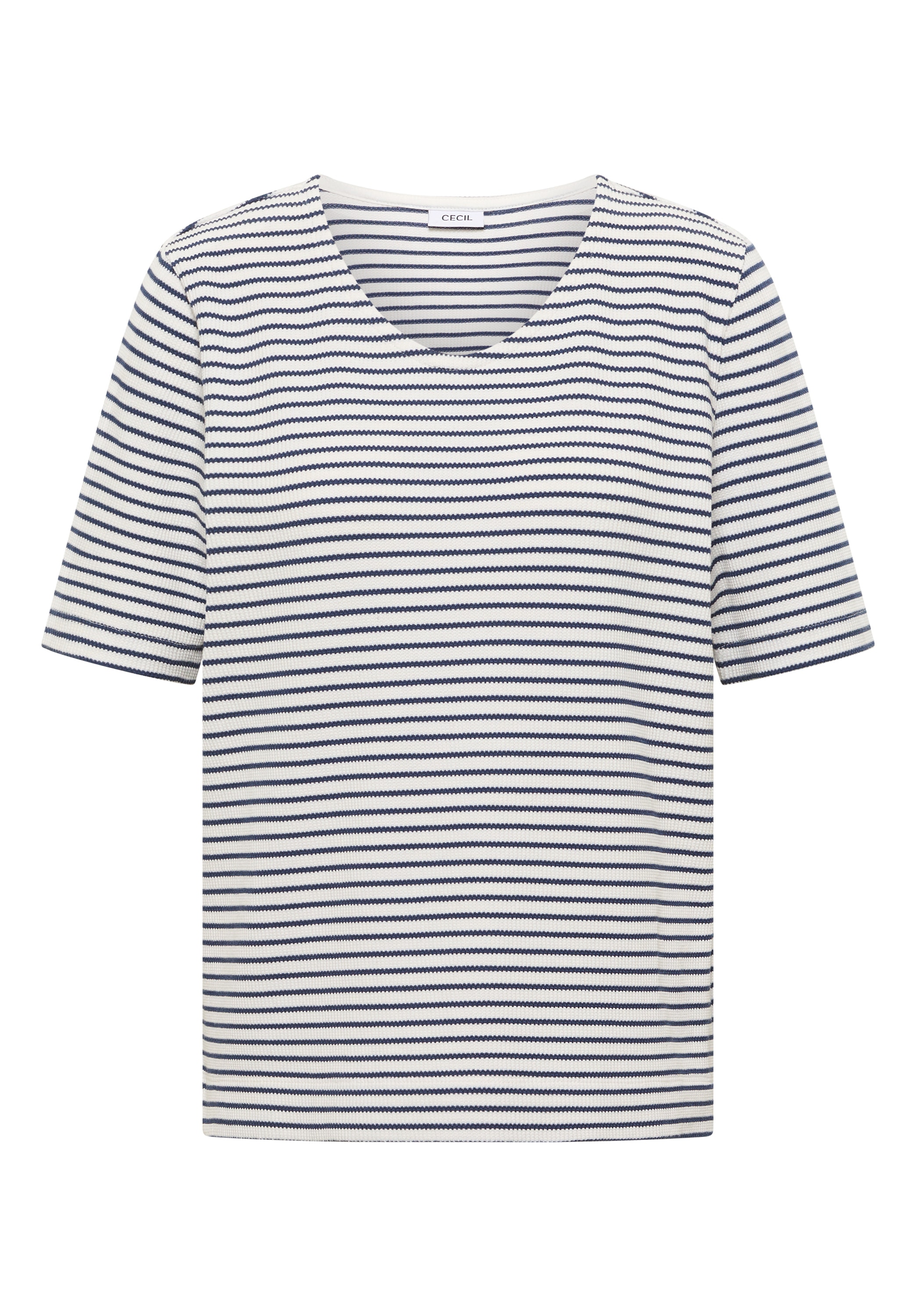 Cecil T-Shirt mit abgerundetem V-Ausschnitt
