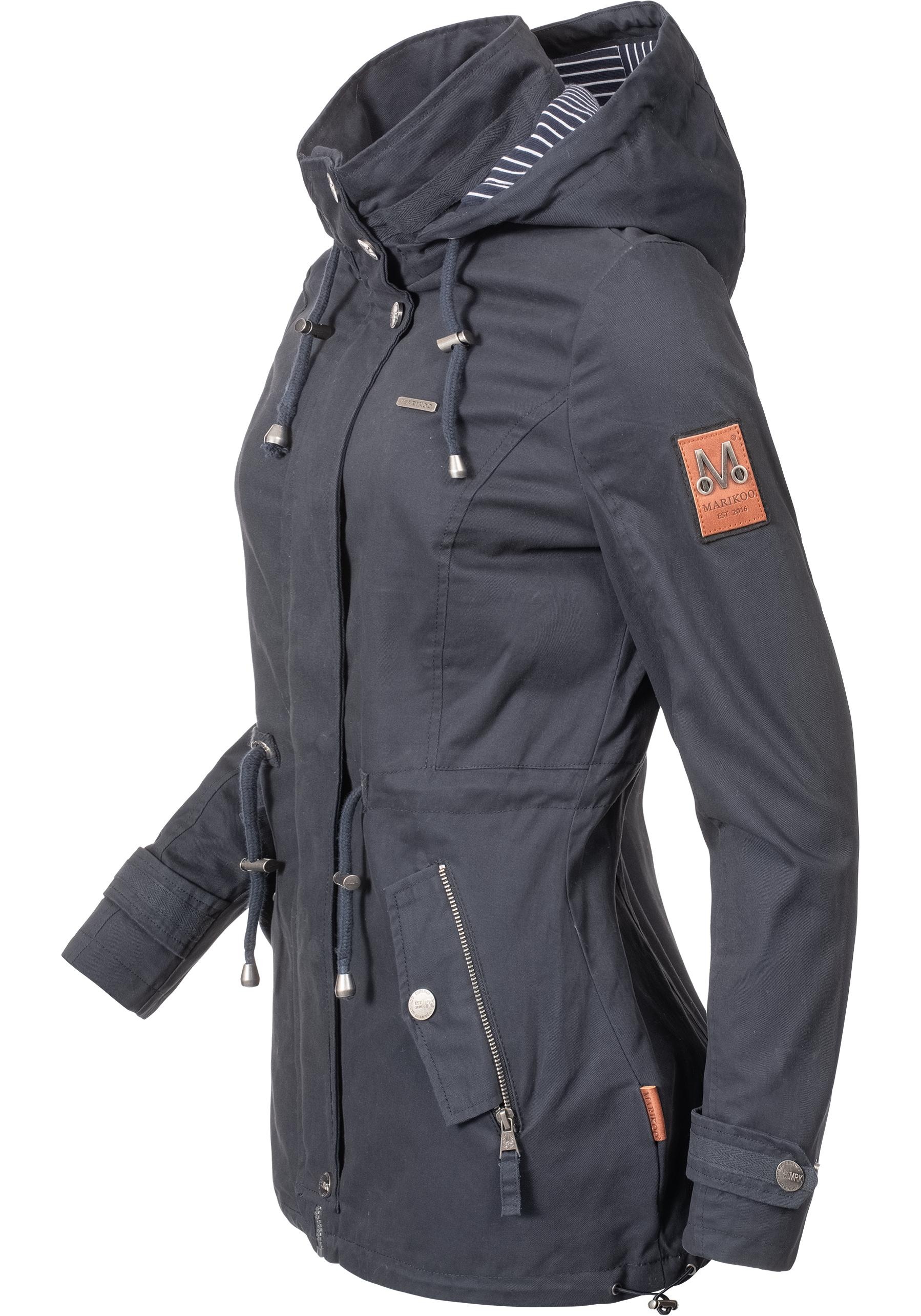 bestellen Baumwoll Outdoorjacke »Nyokoo«, großer | Kapuze Übergangsjacke für mit mit modische Kapuze, BAUR Marikoo