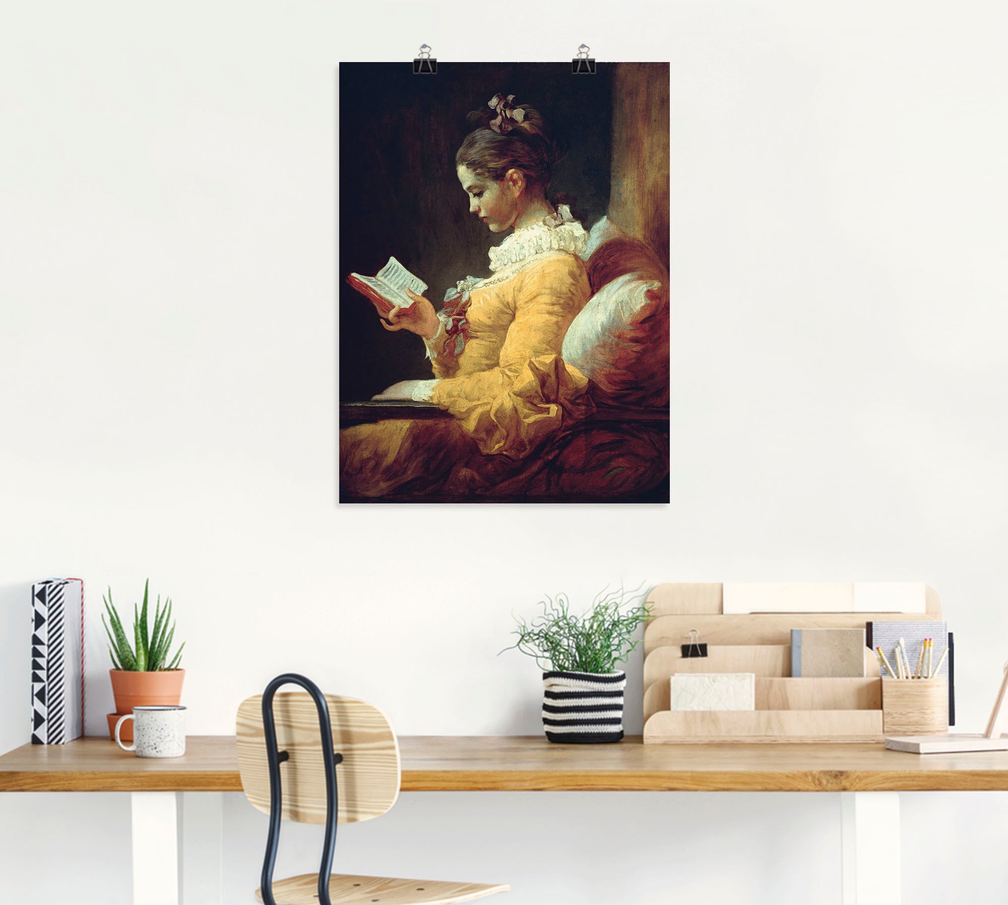 Artland Wandbild "Lesendes Mädchen. Um 1776" Frau 1 Stk. tlg. als Leinwandb günstig online kaufen