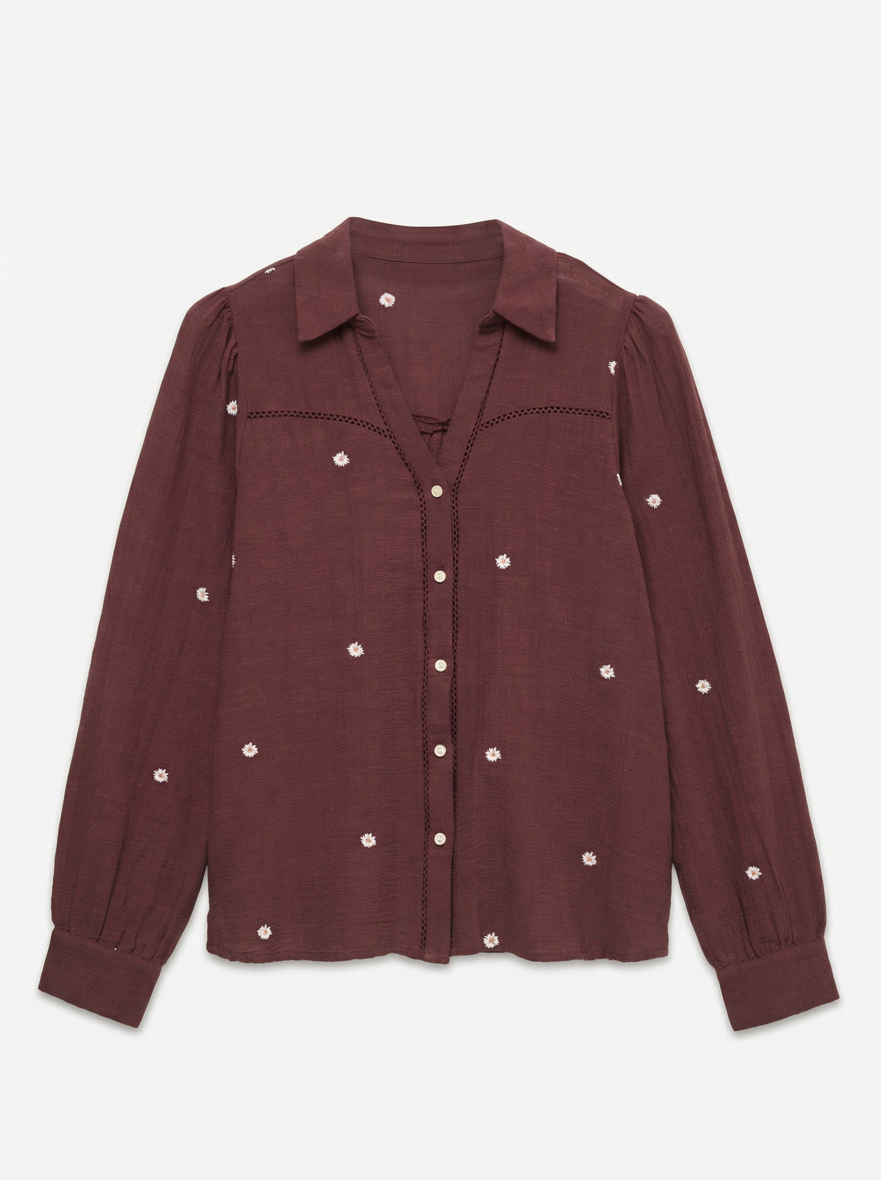 Vero Moda Langarmbluse »VMJILLIAN LS SHIRT WVN BTQ« Baumwolle