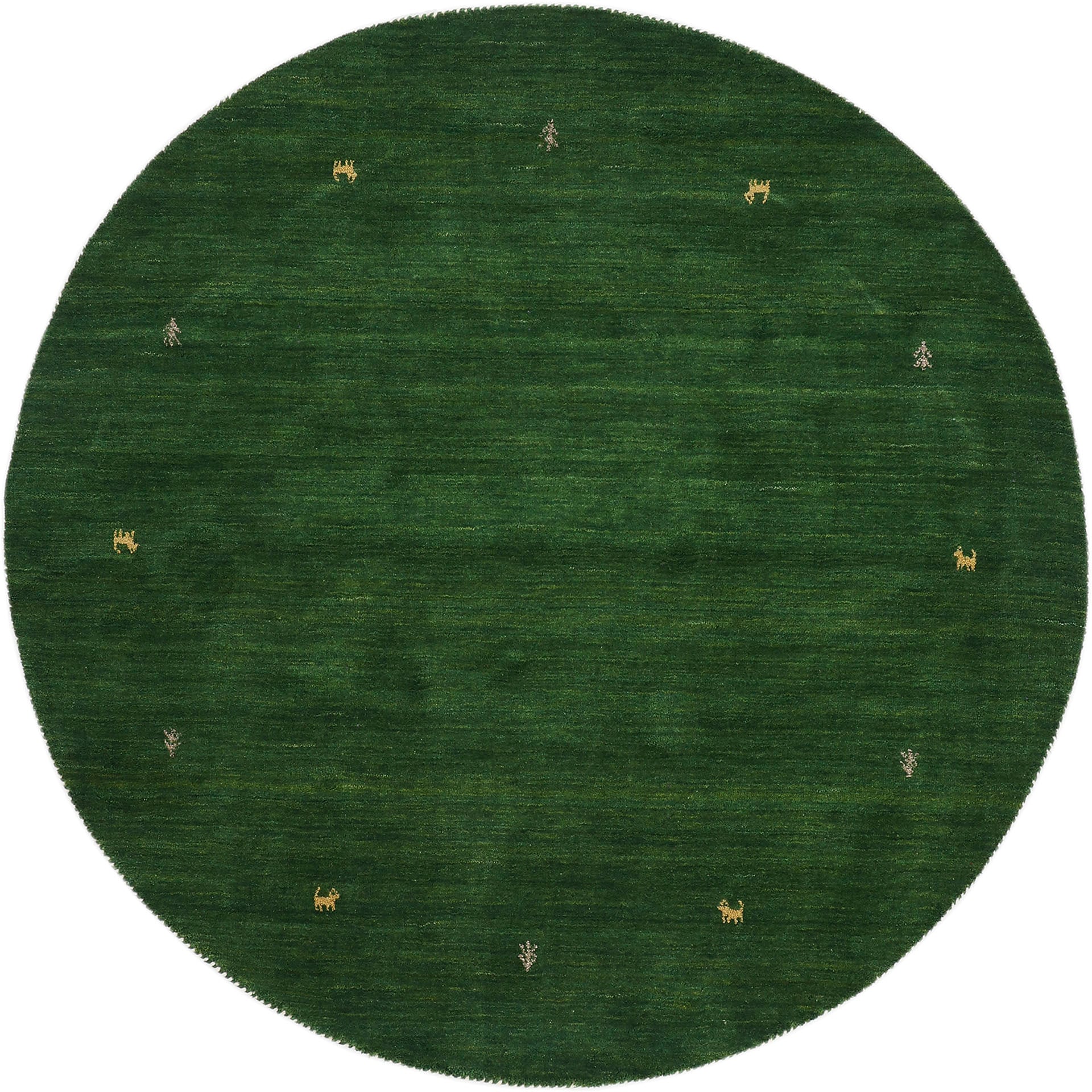 carpetfine "Gabbeh Uni, auch als Läufer und Rund erhältlich" rund 15 mm Höhe reine Wolle, handgewebt, Gabbeh Loom Tiermotiv, große Farbauswahl