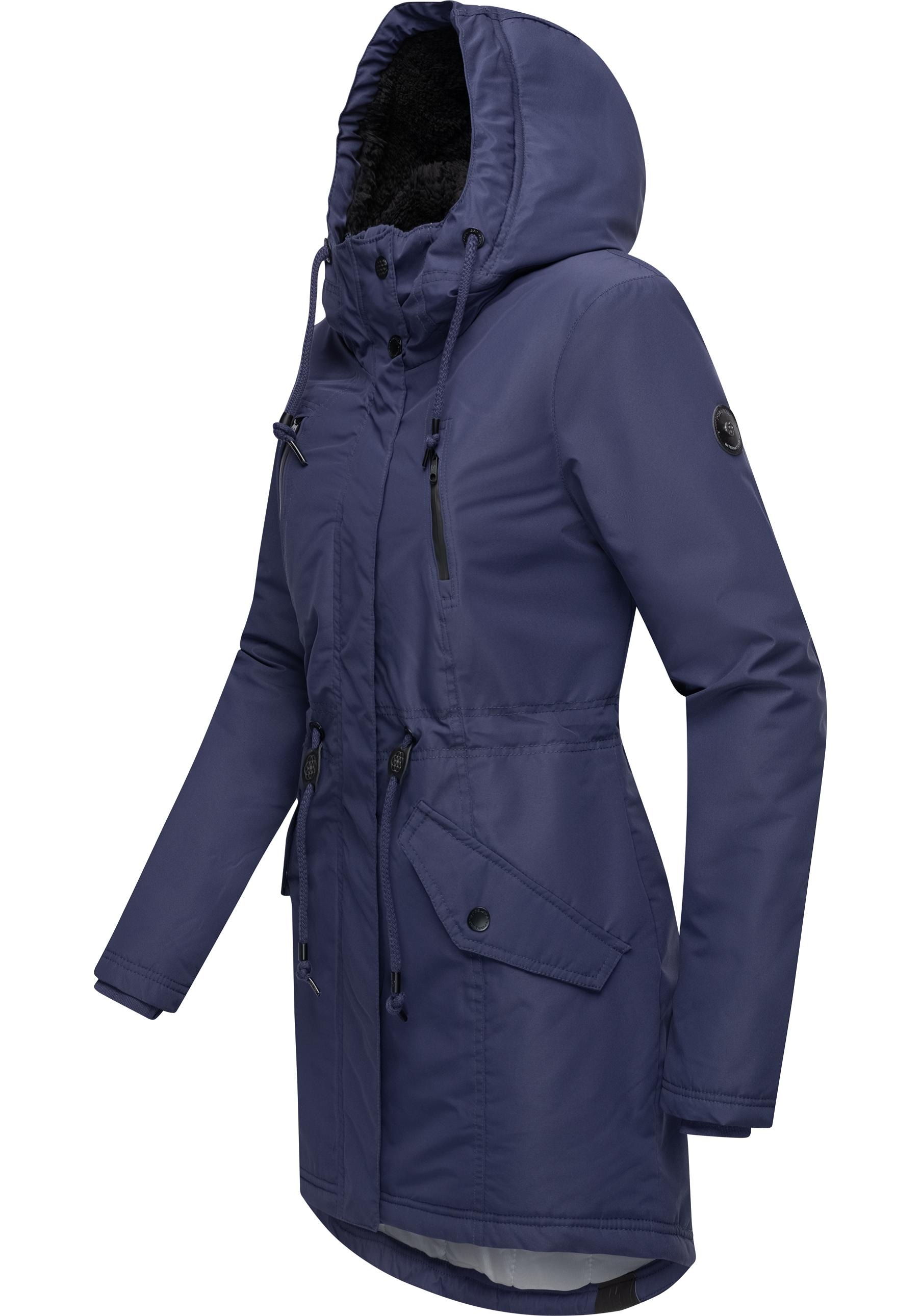 Ragwear Wintermantel »Elsien«, wasserdichter Winterparka mit Teddyfell-Futter