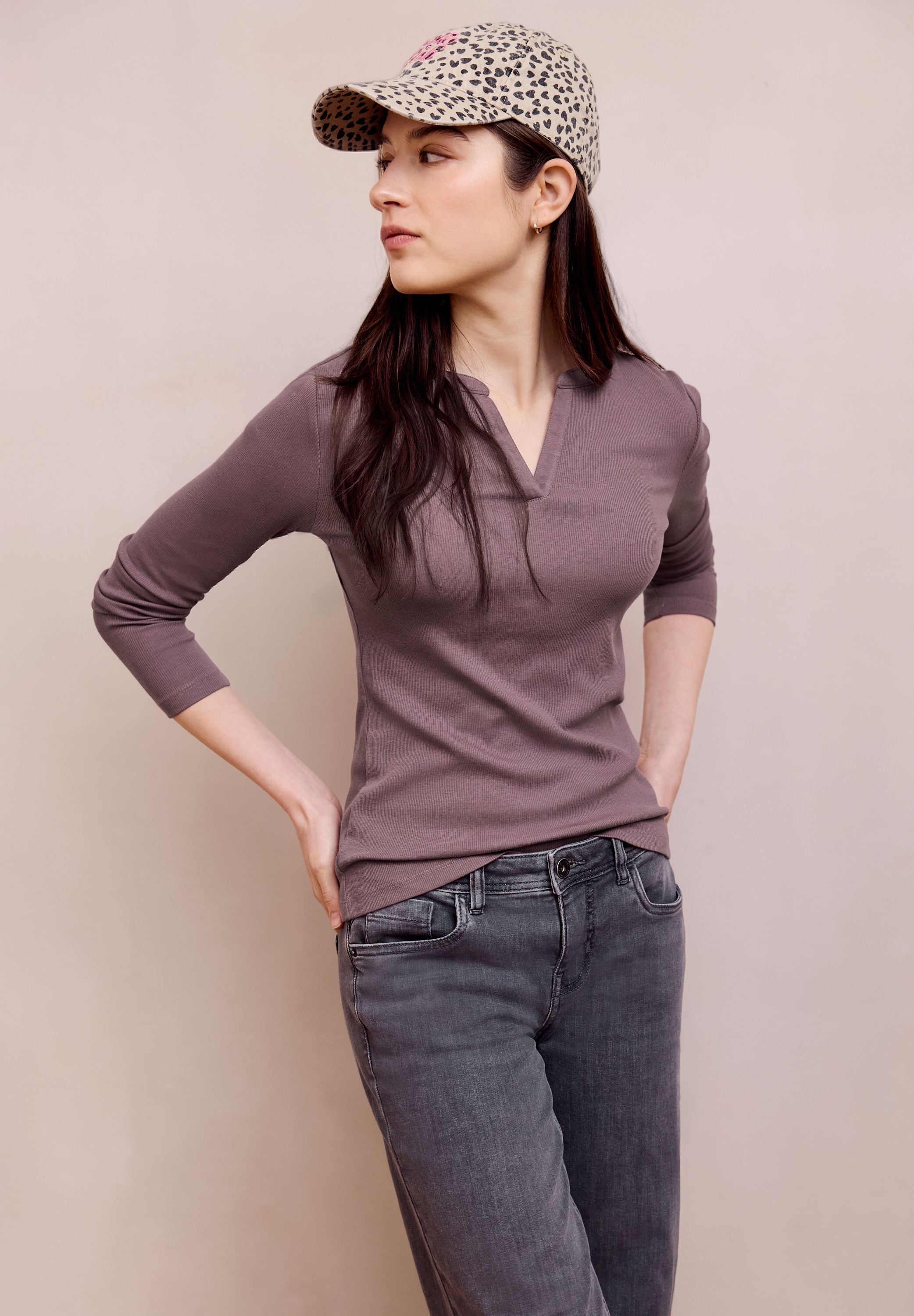 STREET ONE STUDIO Rundhalsshirt im soften Baumwoll-Mix