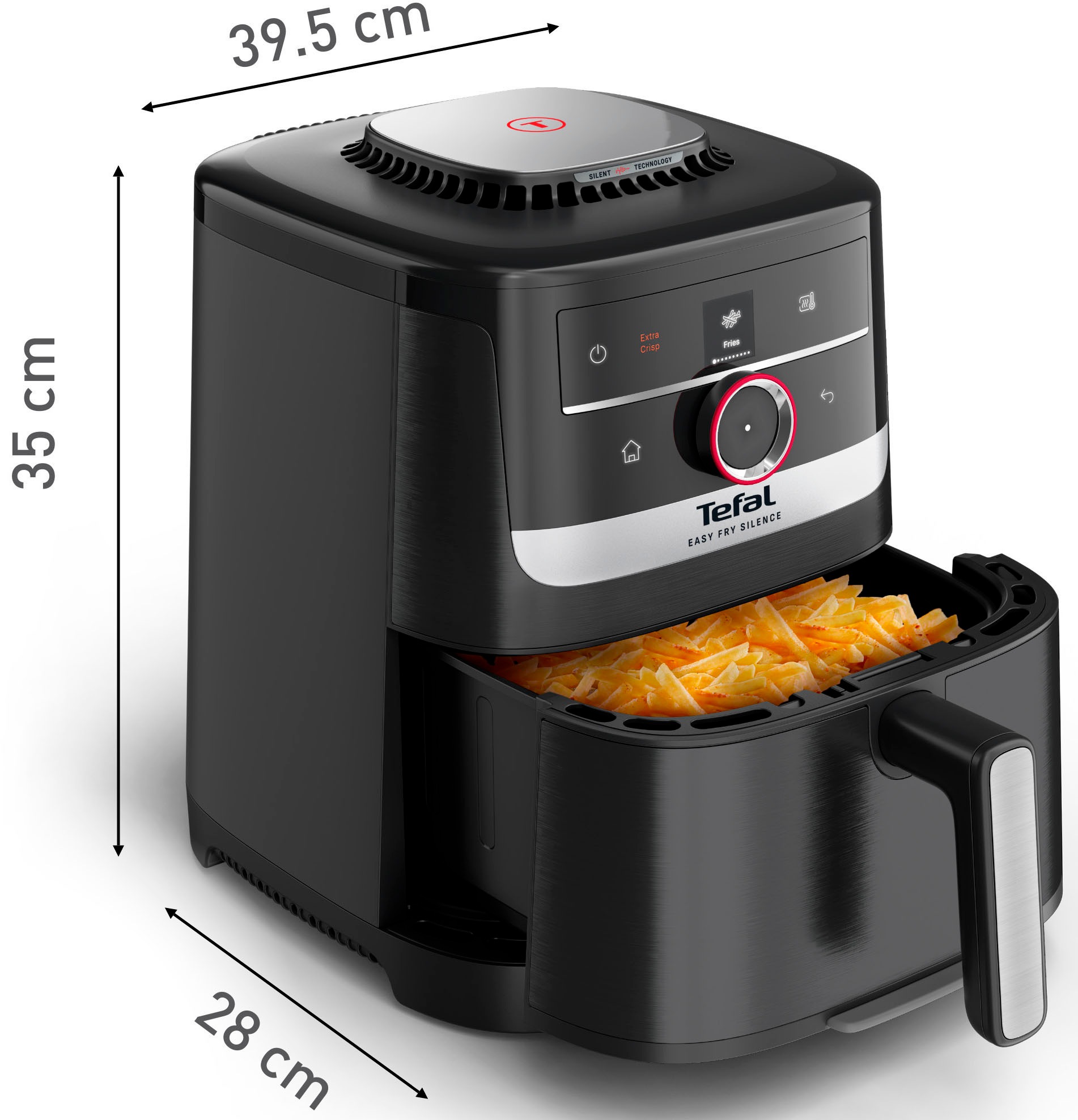 Tefal Heißluftfritteuse »EY5728 Easy Fry Smart & Silence«, 1670 W, extrem leise, Smart-Assist-System, 40°C bis 220°C, Edelstahl, 5,0l
