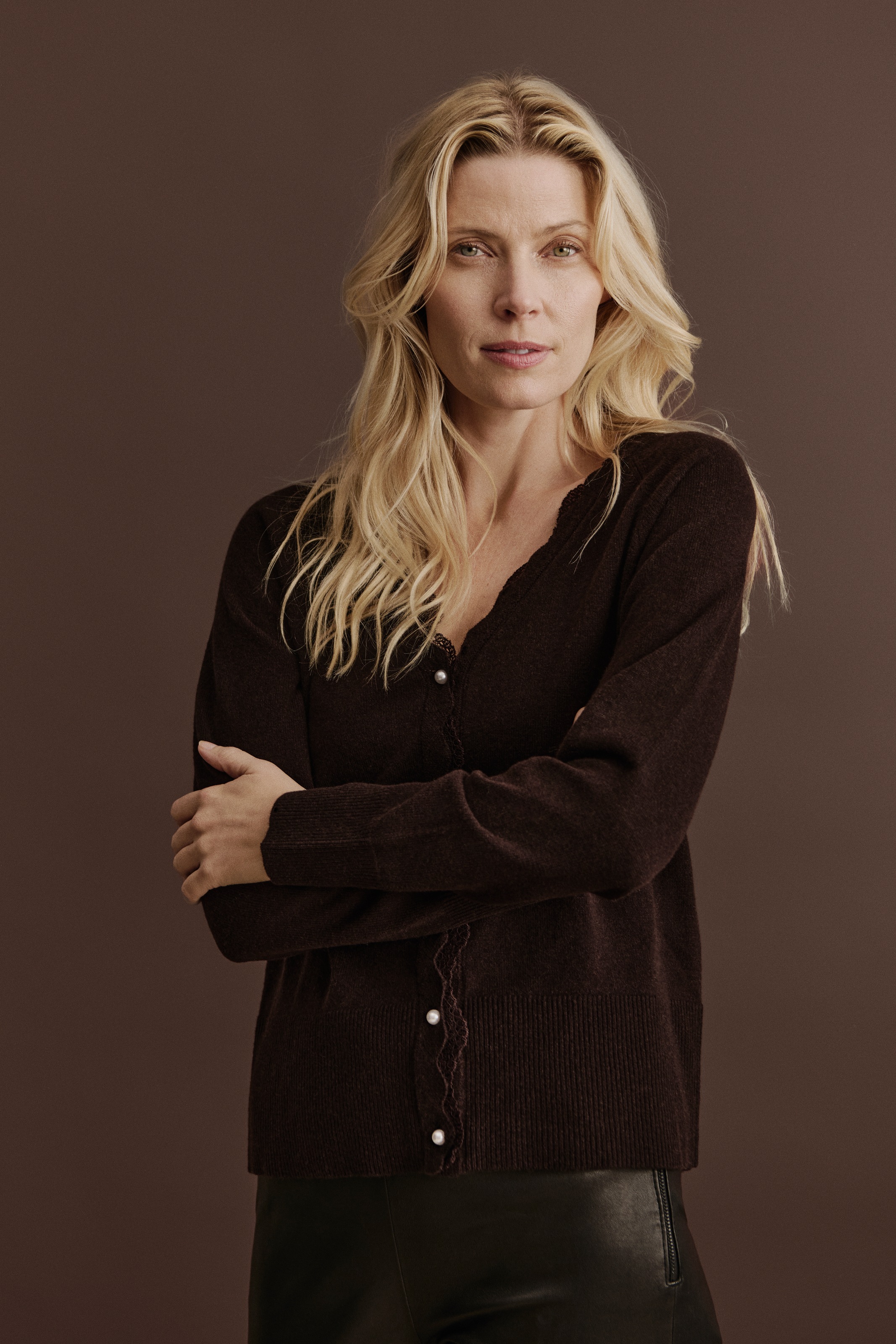 rosemunde Cardigan "Laica lace cardigan" Perlenknöpfe, Spitze, Langarm, V-A günstig online kaufen