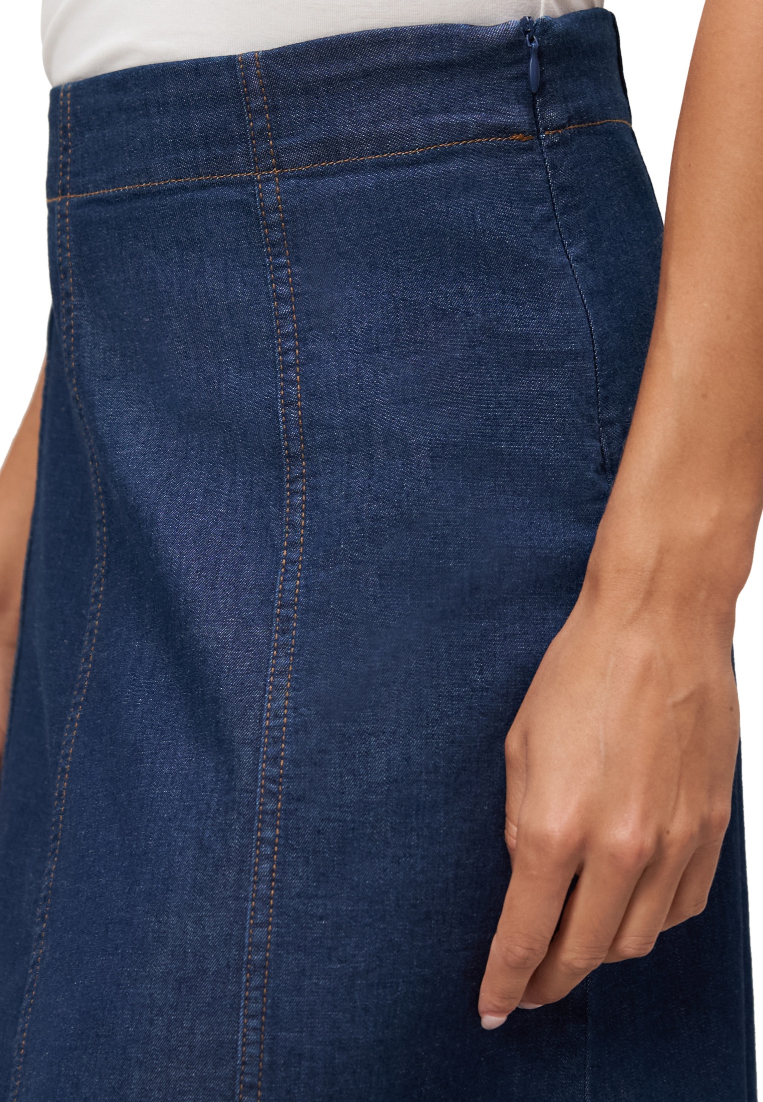 Zero Midirock »zero Maxi-Jeansrock ausgestellt«, Plain/ohne Details