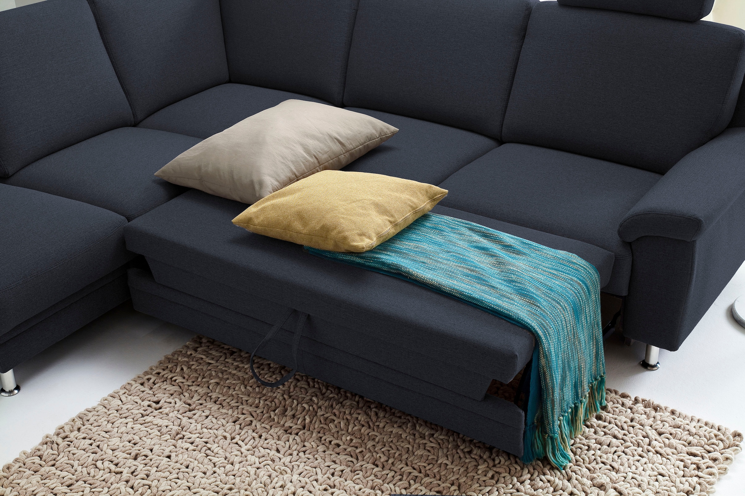 3C Carina Ecksofa »Korfu L-Form«, incl.- 1 Kopfstütze, wahlweise mit Schlafunktion und Stauraum