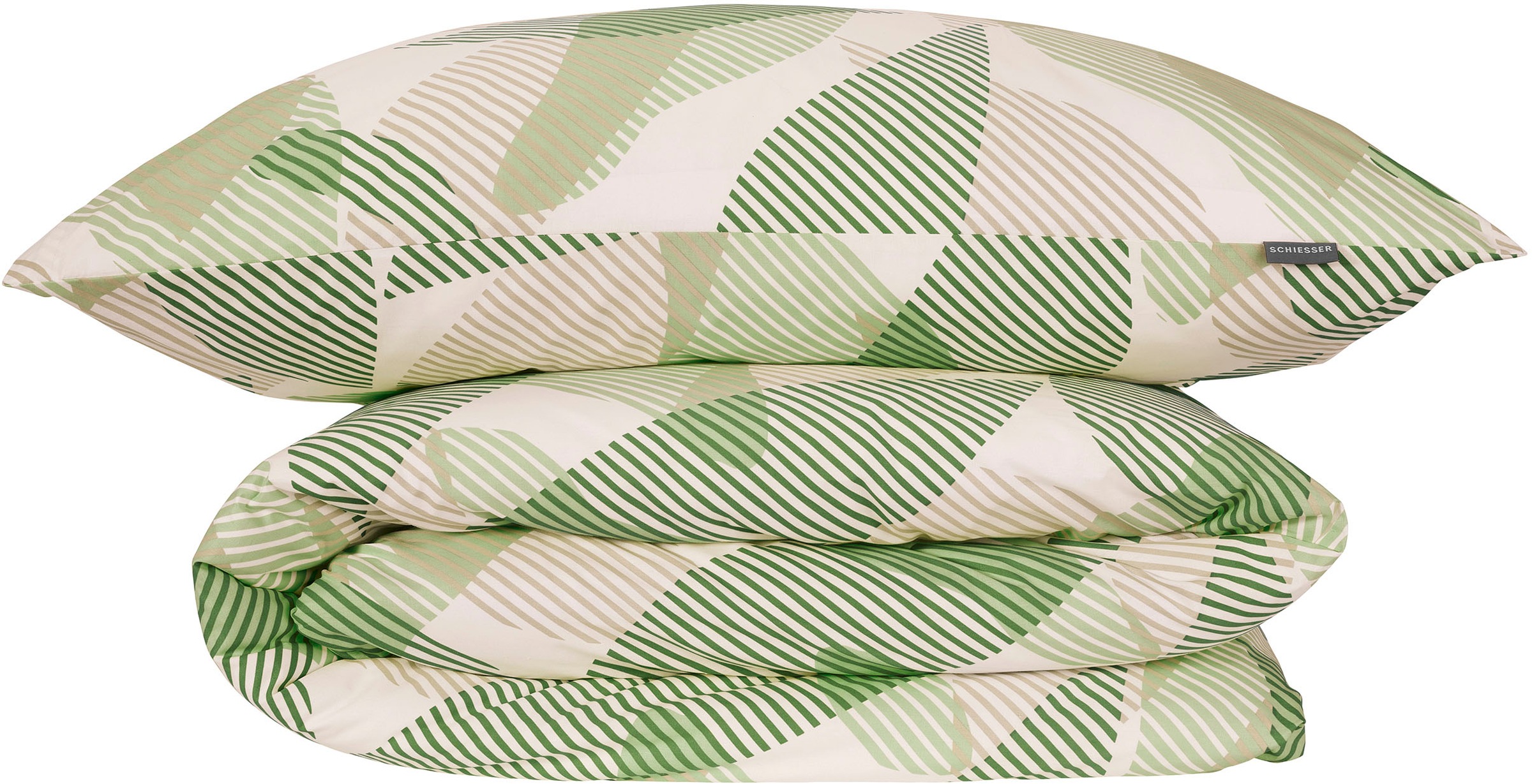 Schiesser Bettwäsche »Lea aus weicher Baumwolle mit aufwendigem Grafikprint«, (2 tlg.), MADE IN GREEN by OEKO-TEX®-zertifiziert