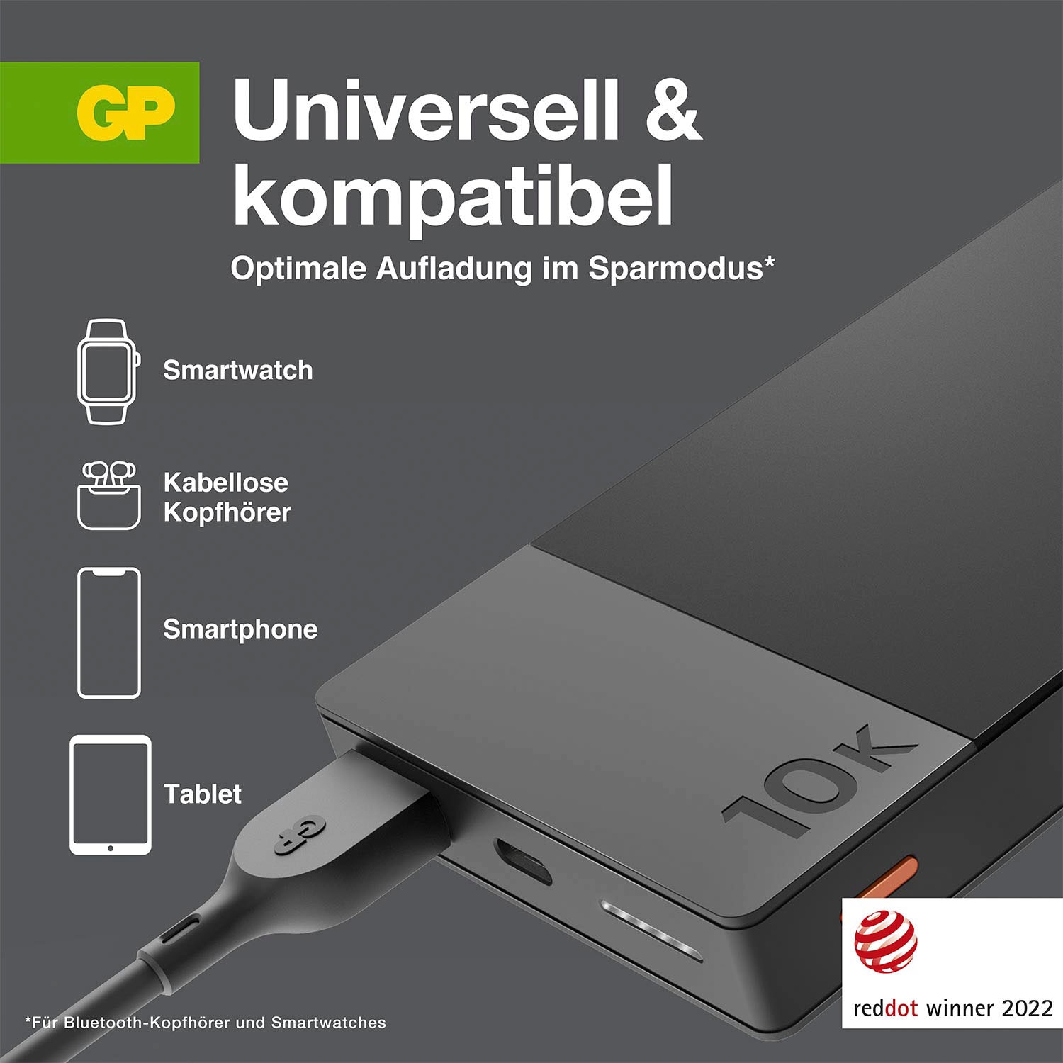 GP Batteries Powerbank »M10B«, 10000 mAh, 3,7 V