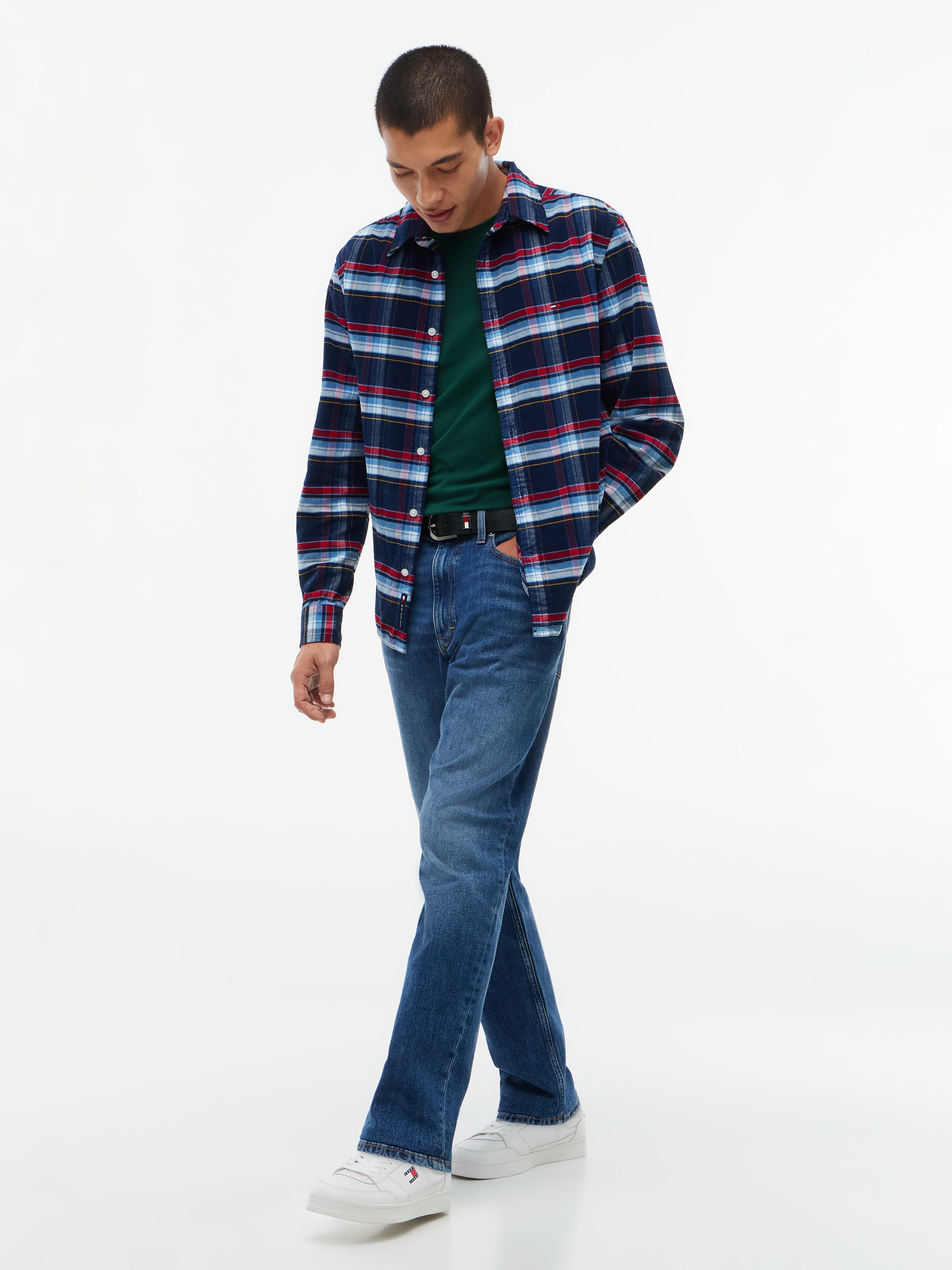 Tommy Jeans Langarmhemd »REGULAR PATTERN CORDUROY« Regular Fit, aus Dobby-Cord