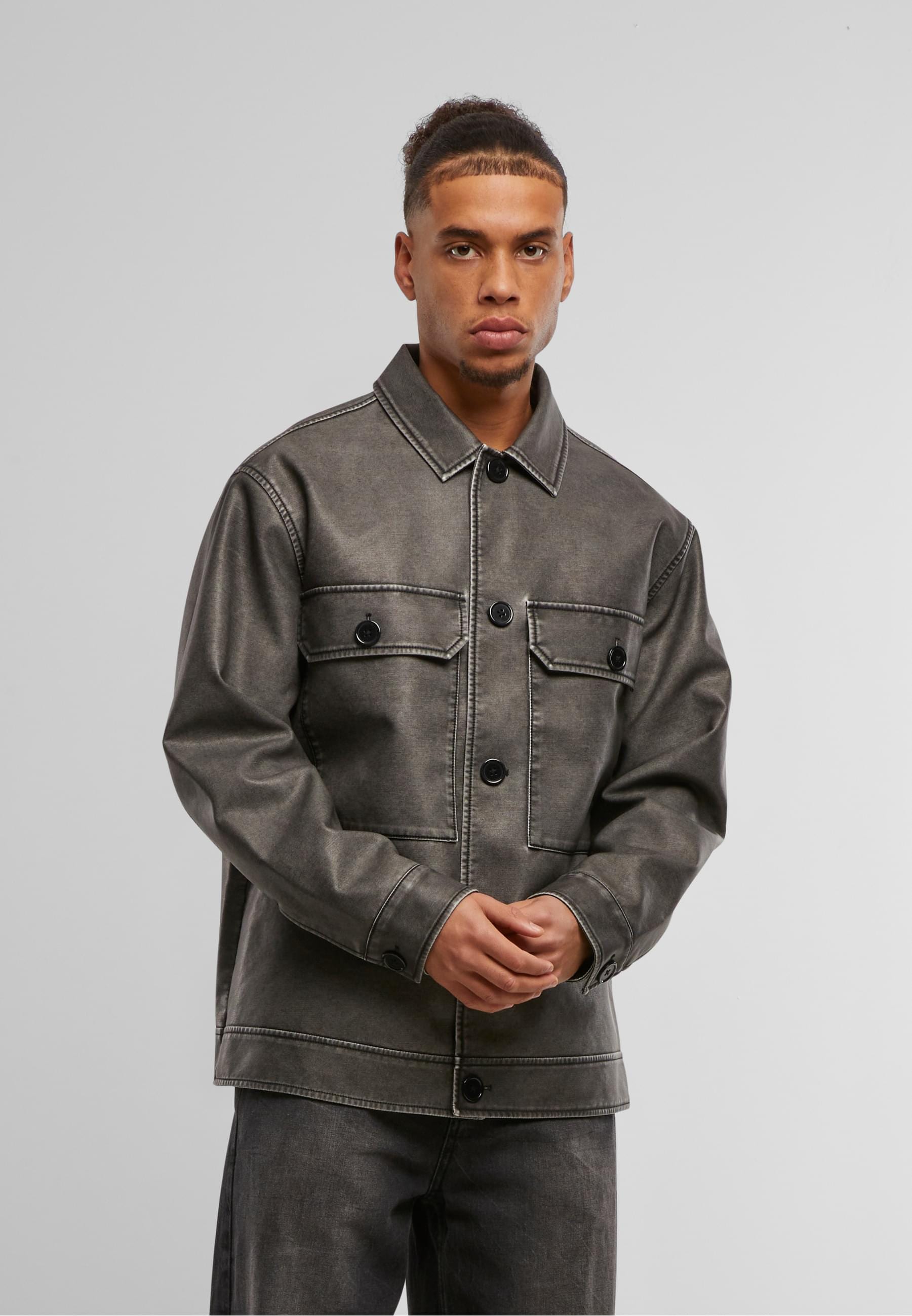 URBAN CLASSICS Lederjacke »Urban Classics Vintage Jacket«, (1 St.), ohne Kapuze