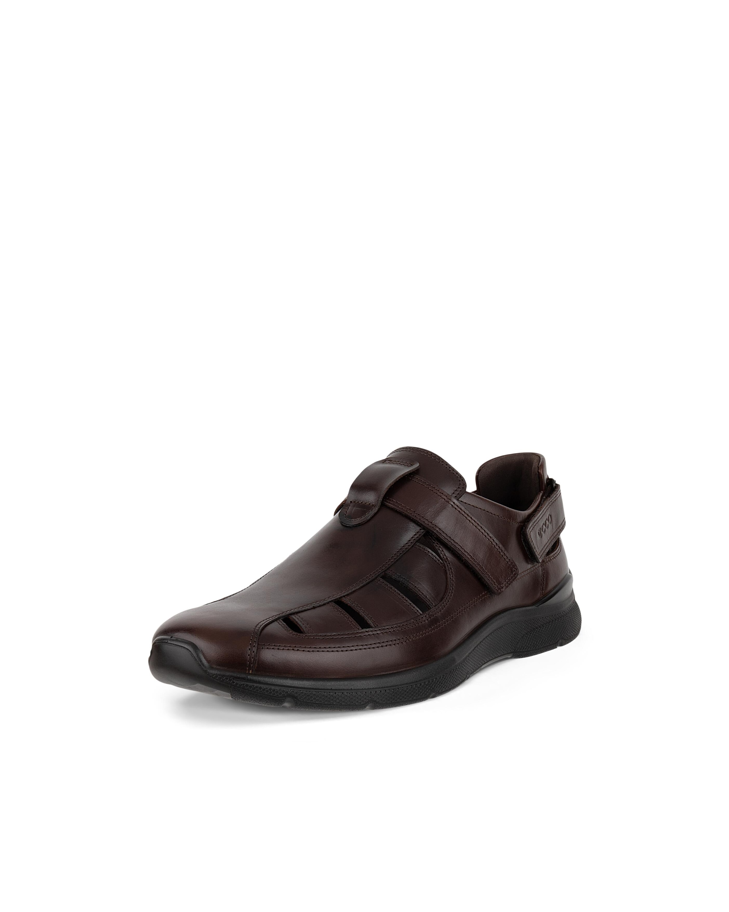 ECCO Herren Klettschuh "Irving Fisherman Sandale", Gr. 41, braun, Leder, unifarben, Basic, Schuhe, Sneaker mit seitlichen Öffnungen für optimale