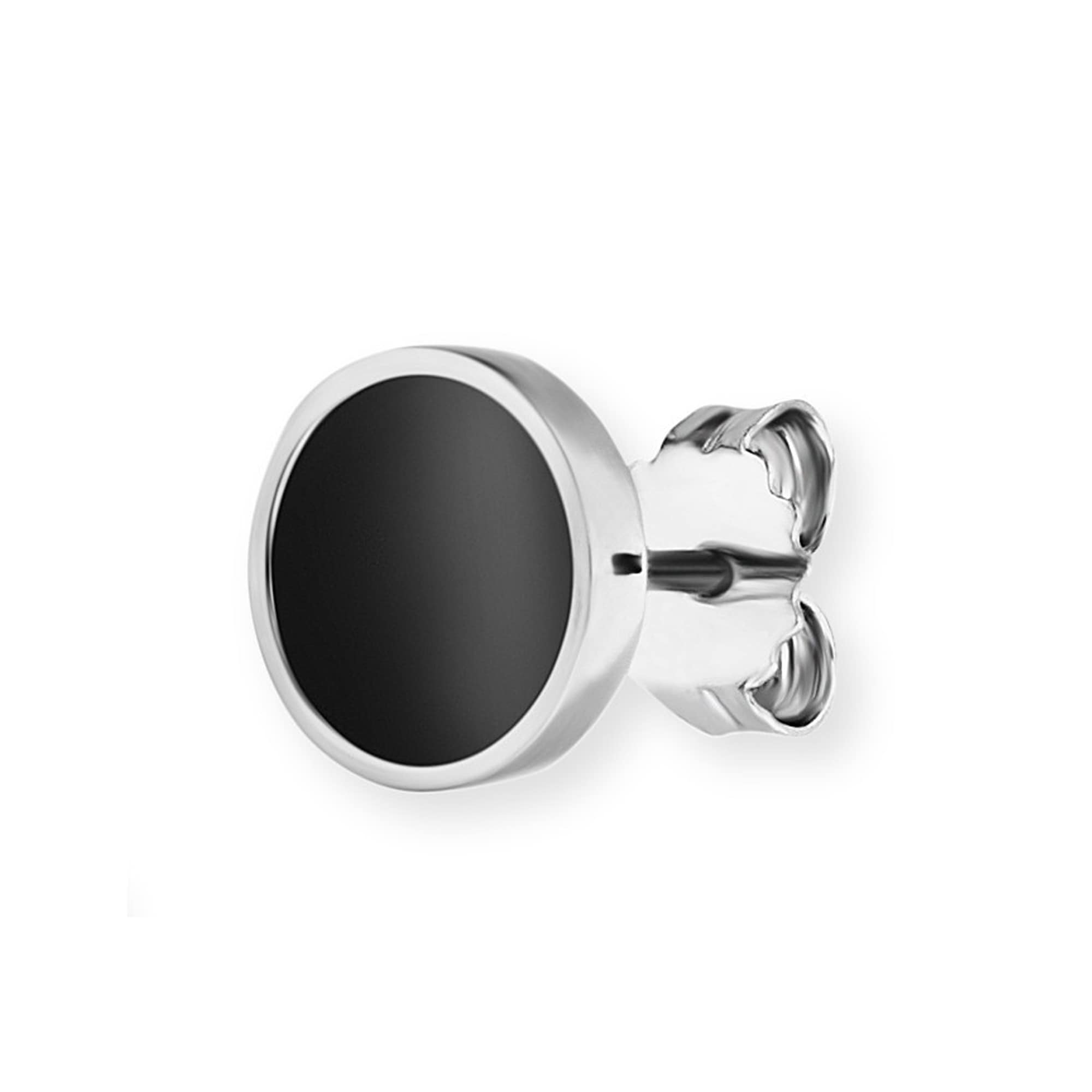 Single-Ohrstecker »925 Sterling Silber rhodiniert Onyx«