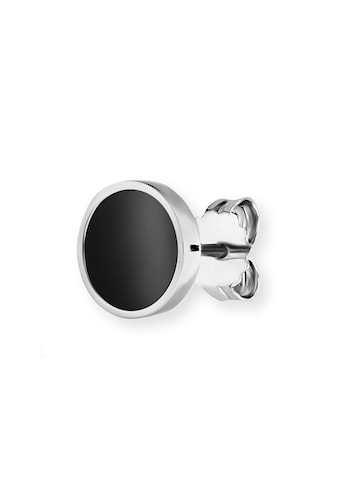 Single-Ohrstecker »925 Sterling Silber rhodiniert Onyx«