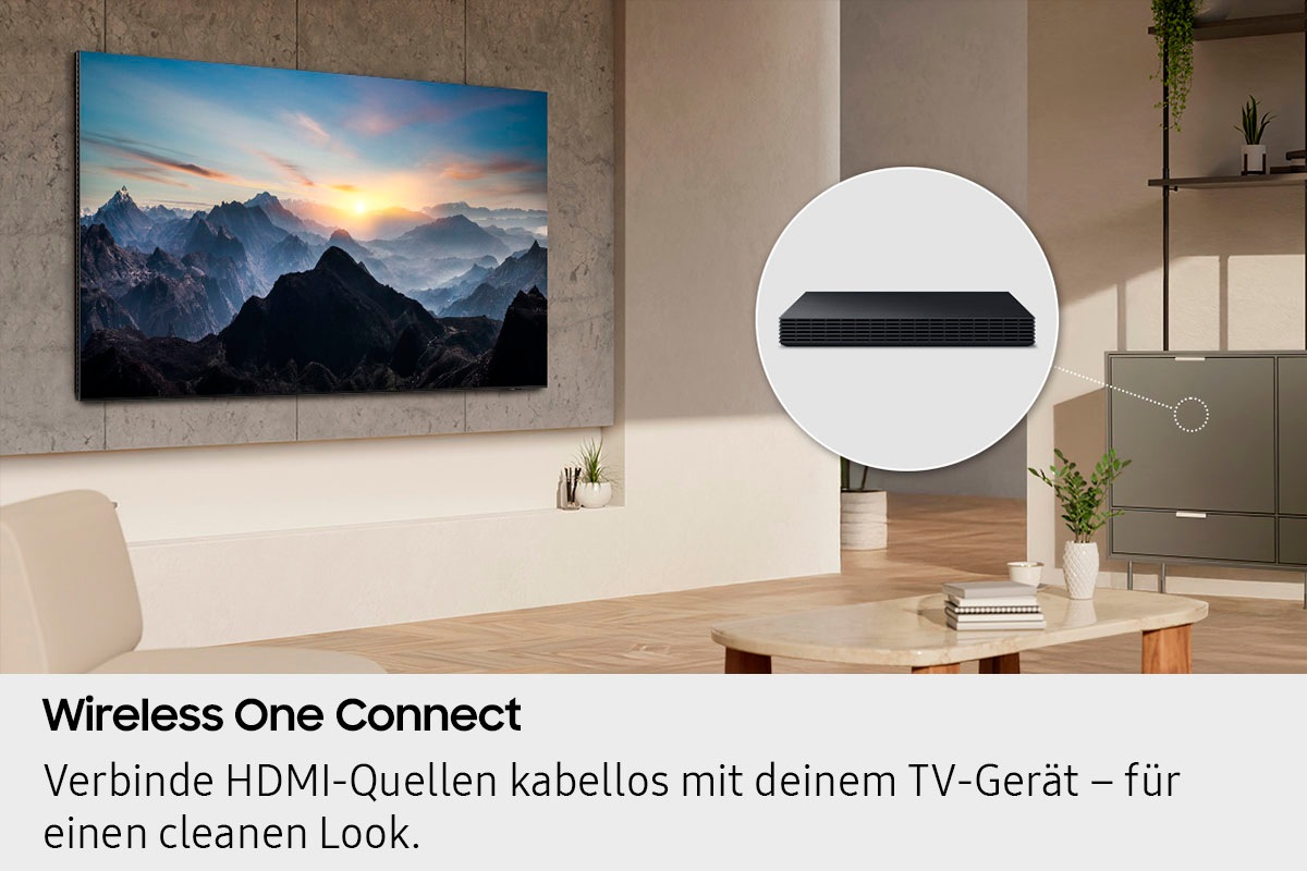Samsung QLED-Fernseher »GQ65QN990FT«, 8K Ultra HD, Smart-TV, 8K AI Upscaling Pro & Glare Free, Wireless One Connect Box, Art Store