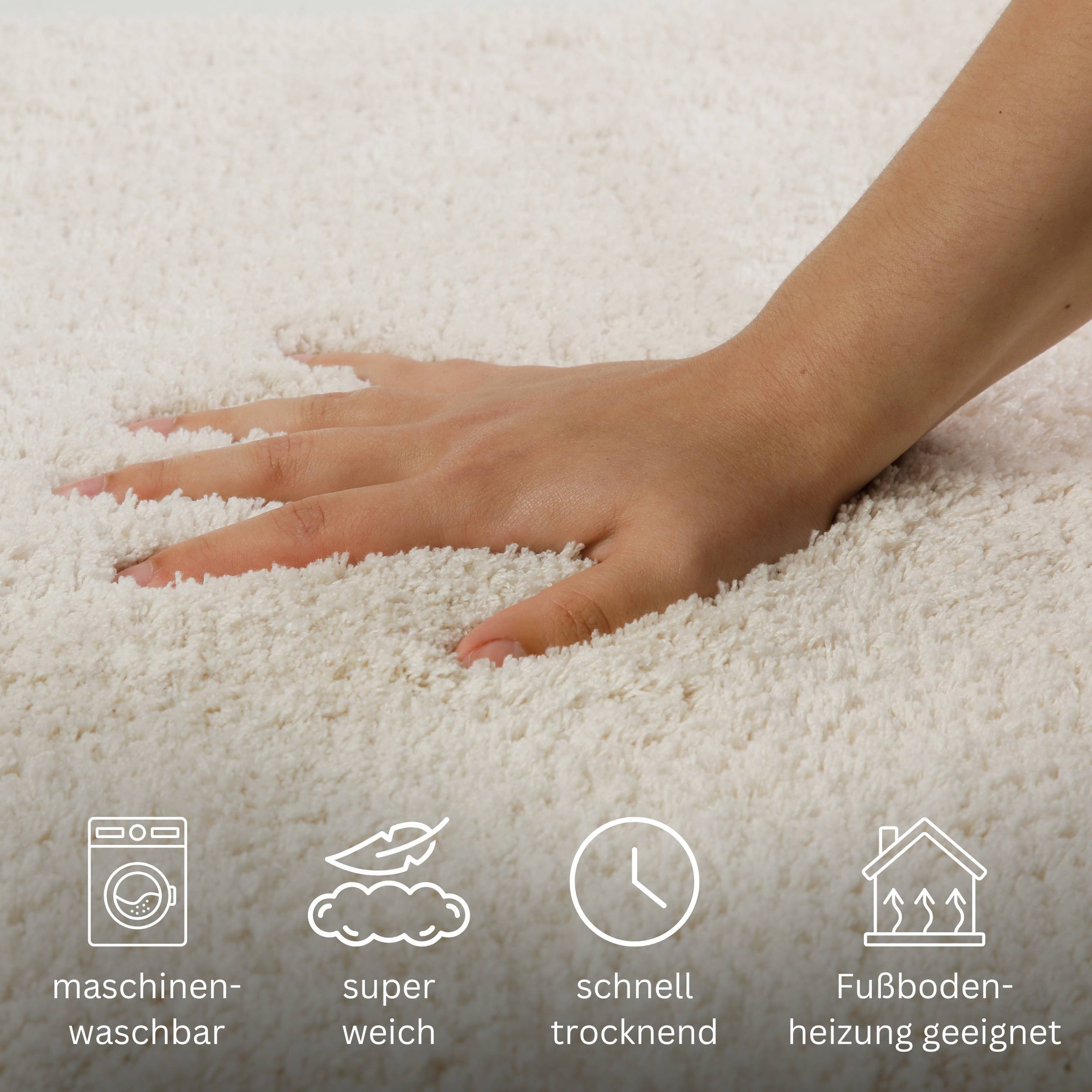 my home Badematte »Kaarin«, rutschhemmend beschichtet, schnell trocknend, Badteppich, getuftet, flauschig, hochflor, große Farbauswahl