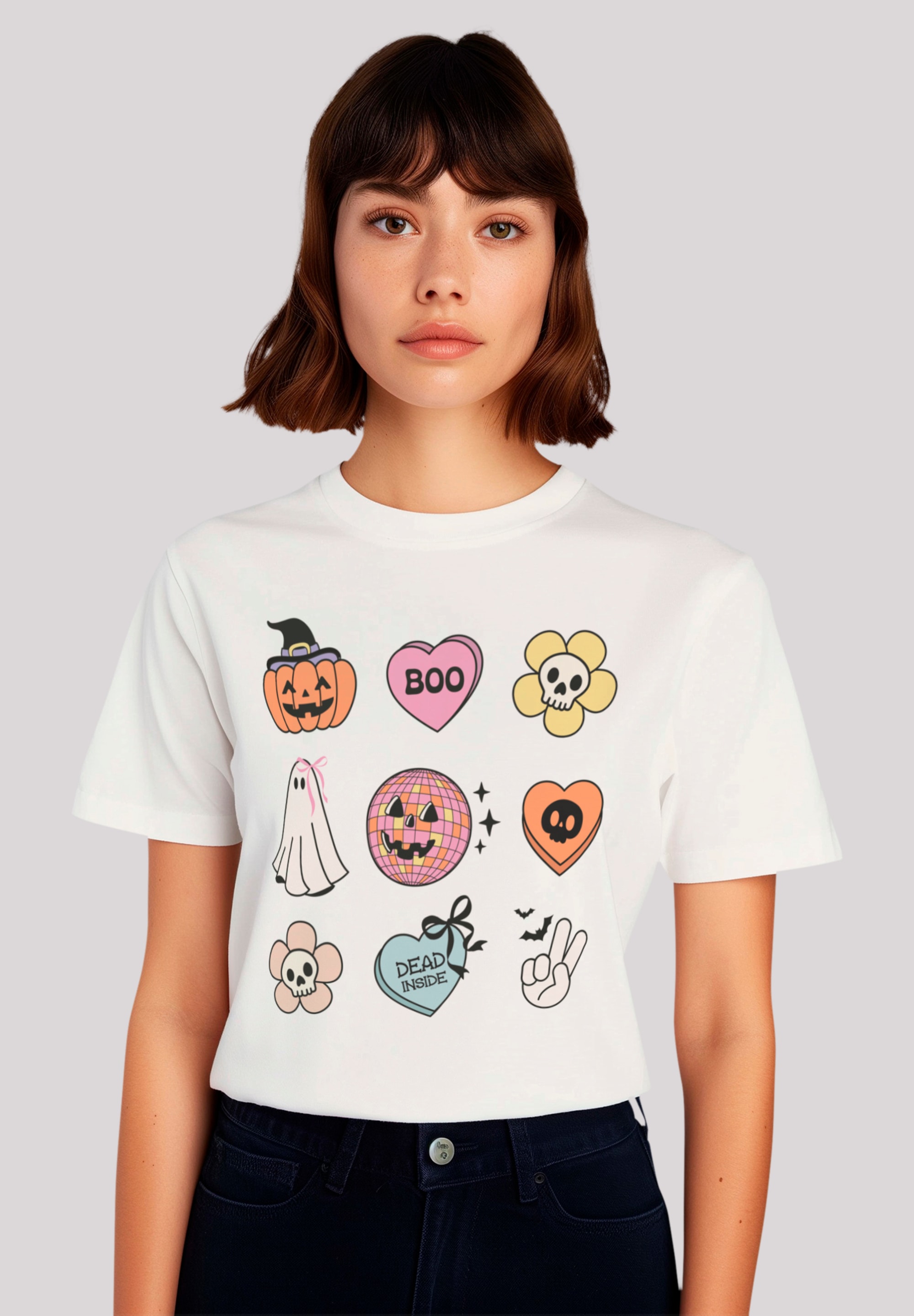 F4NT4STIC T-Shirt "Retro Halloween Icons", Premium Qualität günstig online kaufen