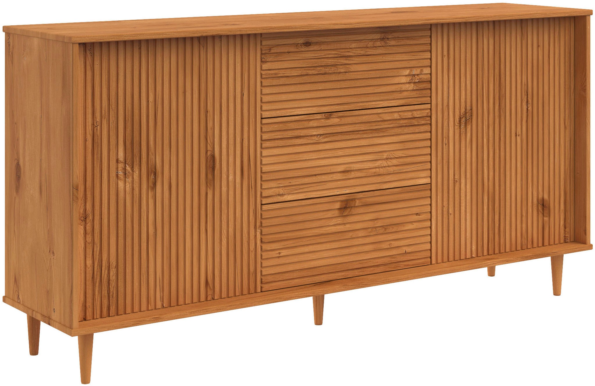 OTTO home Sideboard "Malmedy Front mit gefrästen Rillen" Kommode aus massiv günstig online kaufen