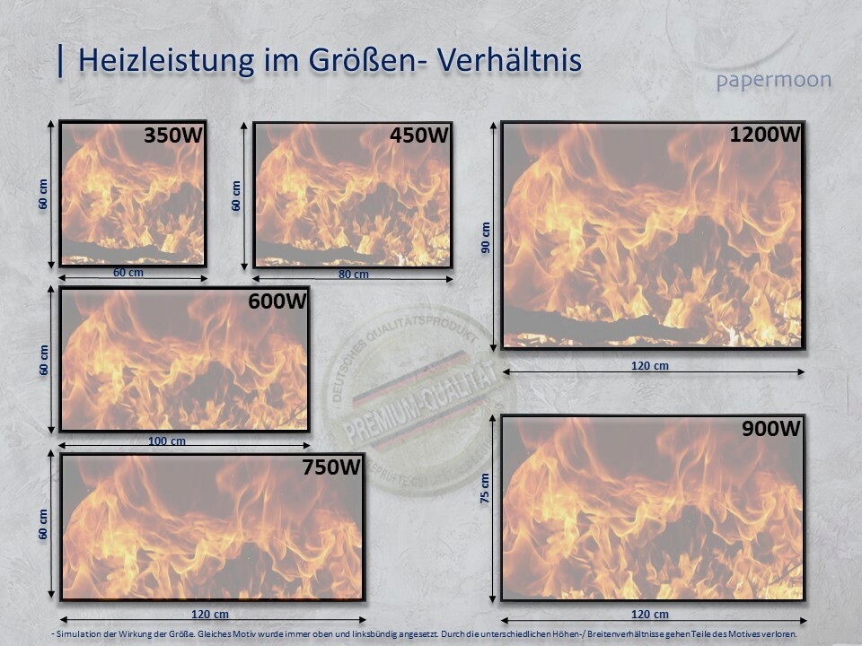 Papermoon Infrarotheizung »Feuer«, sehr angenehme Strahlungswärme