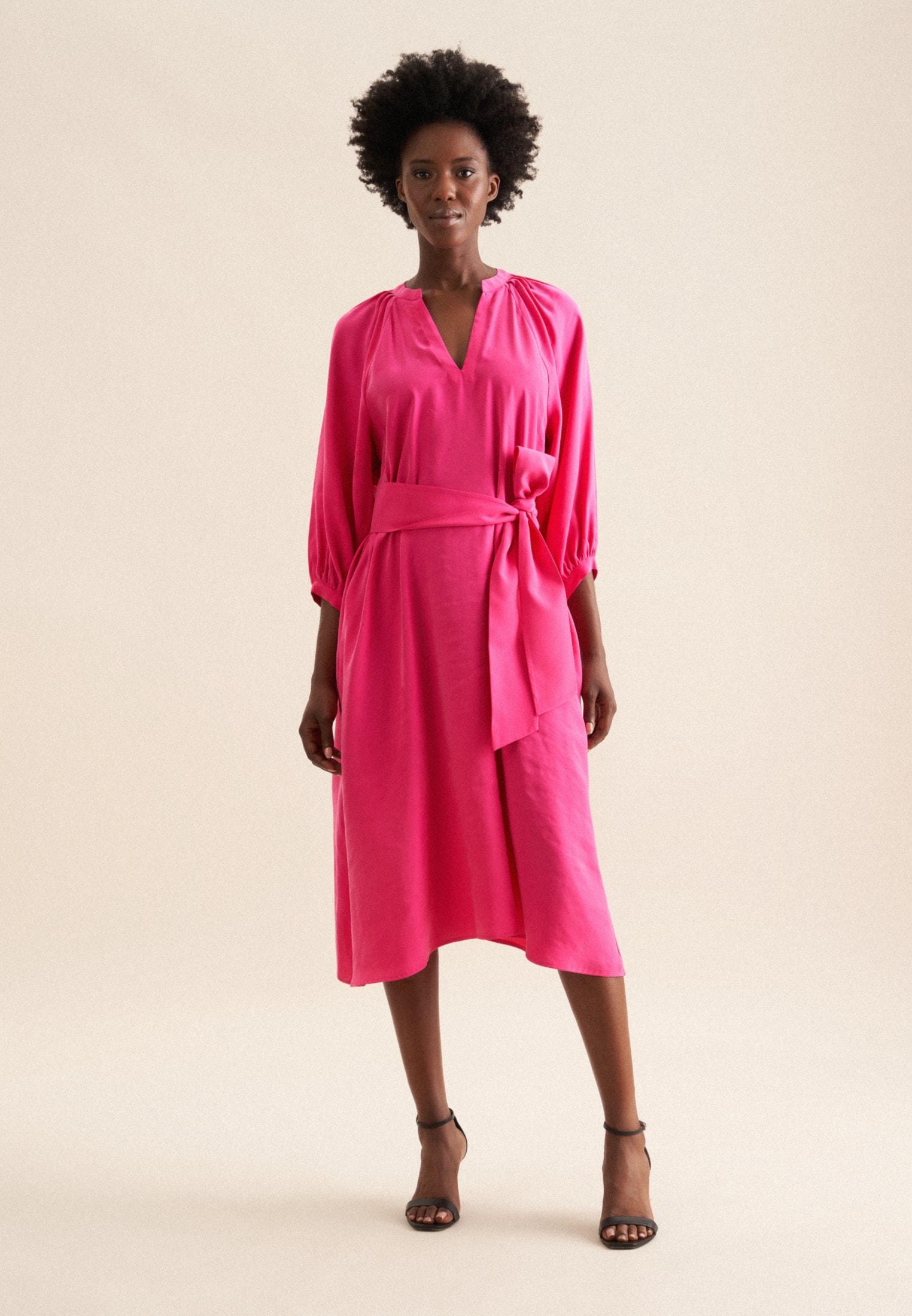 seidensticker Sommerkleid "Schwarze Rose" 3/4 Rundhals Uni günstig online kaufen