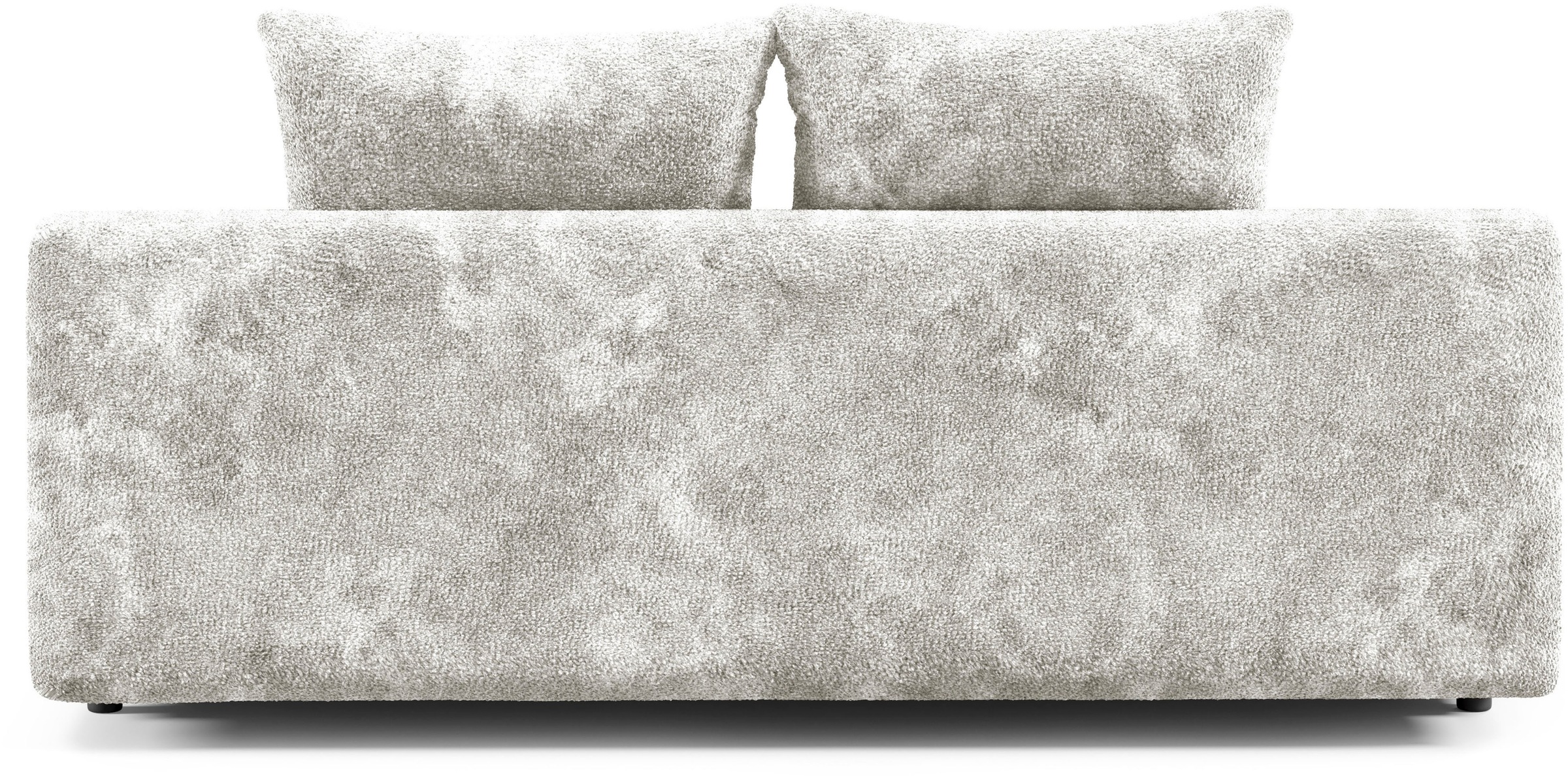 WERK2 Schlafsofa »Biggi, komfortabel & elegant, Schlaffunktion, Bettkasten, Breite 260cm«, inkl. losen Kissen, Bouclé APHRODITE, Silber