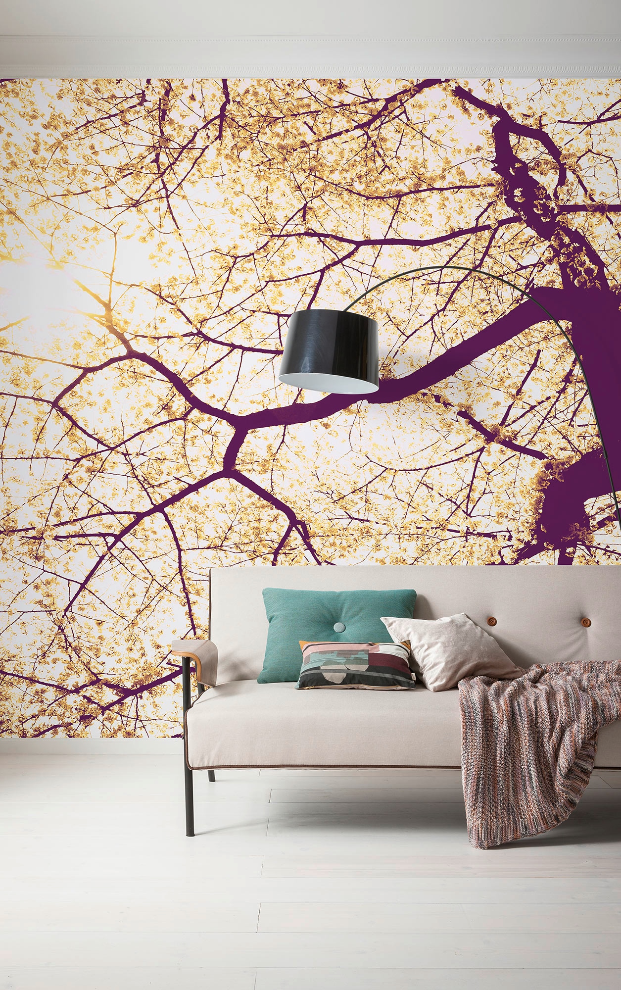 KOMAR Fototapete "Vlies Fototapete - Sunshine - Größe 300 x 250 cm", B/L: 3m, Rollen: 1grün,braun, Schlafzimmer, Tapeten