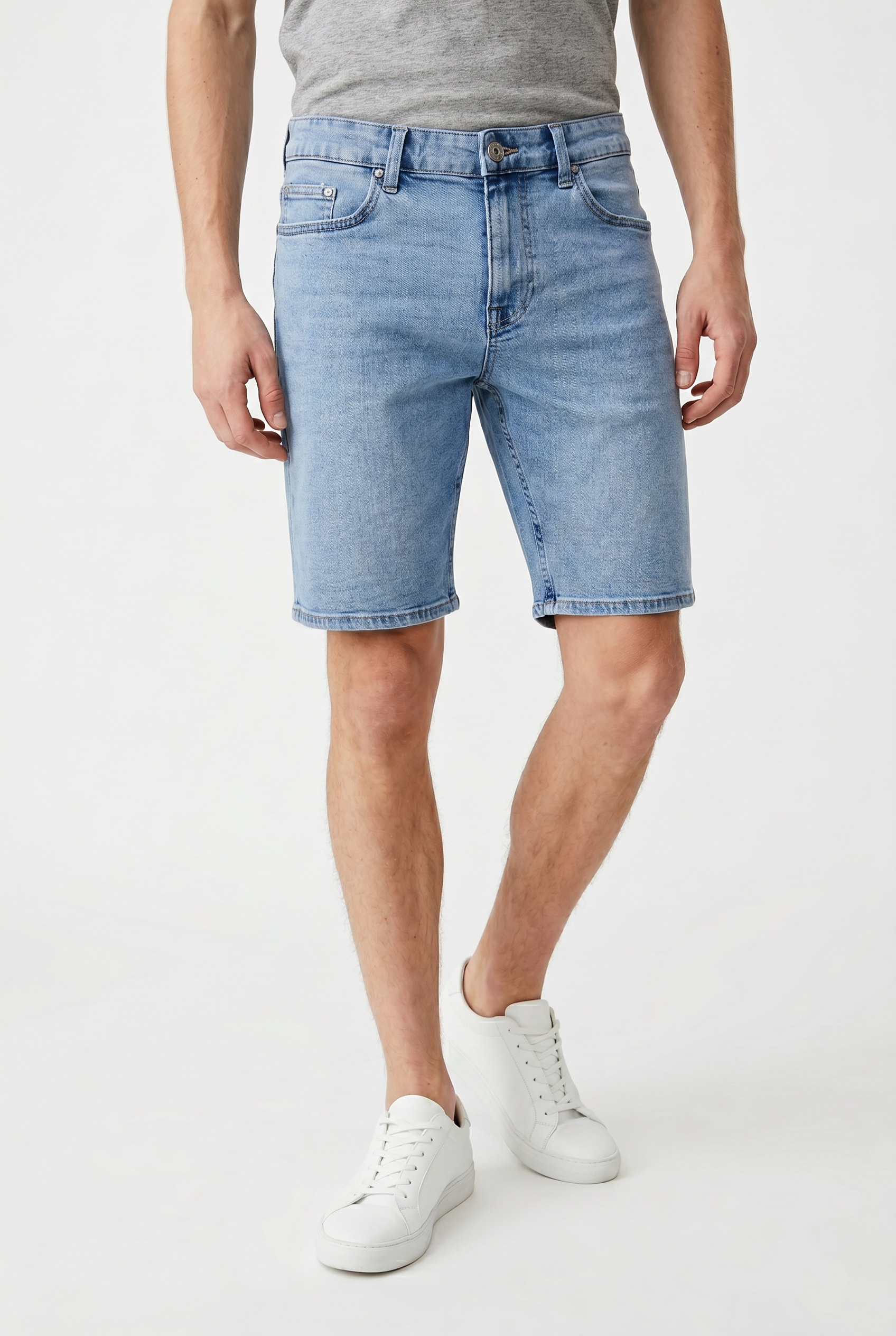 ONLY & SONS Onsweft Box Pim Denim Shorts Light Blue Size L 3