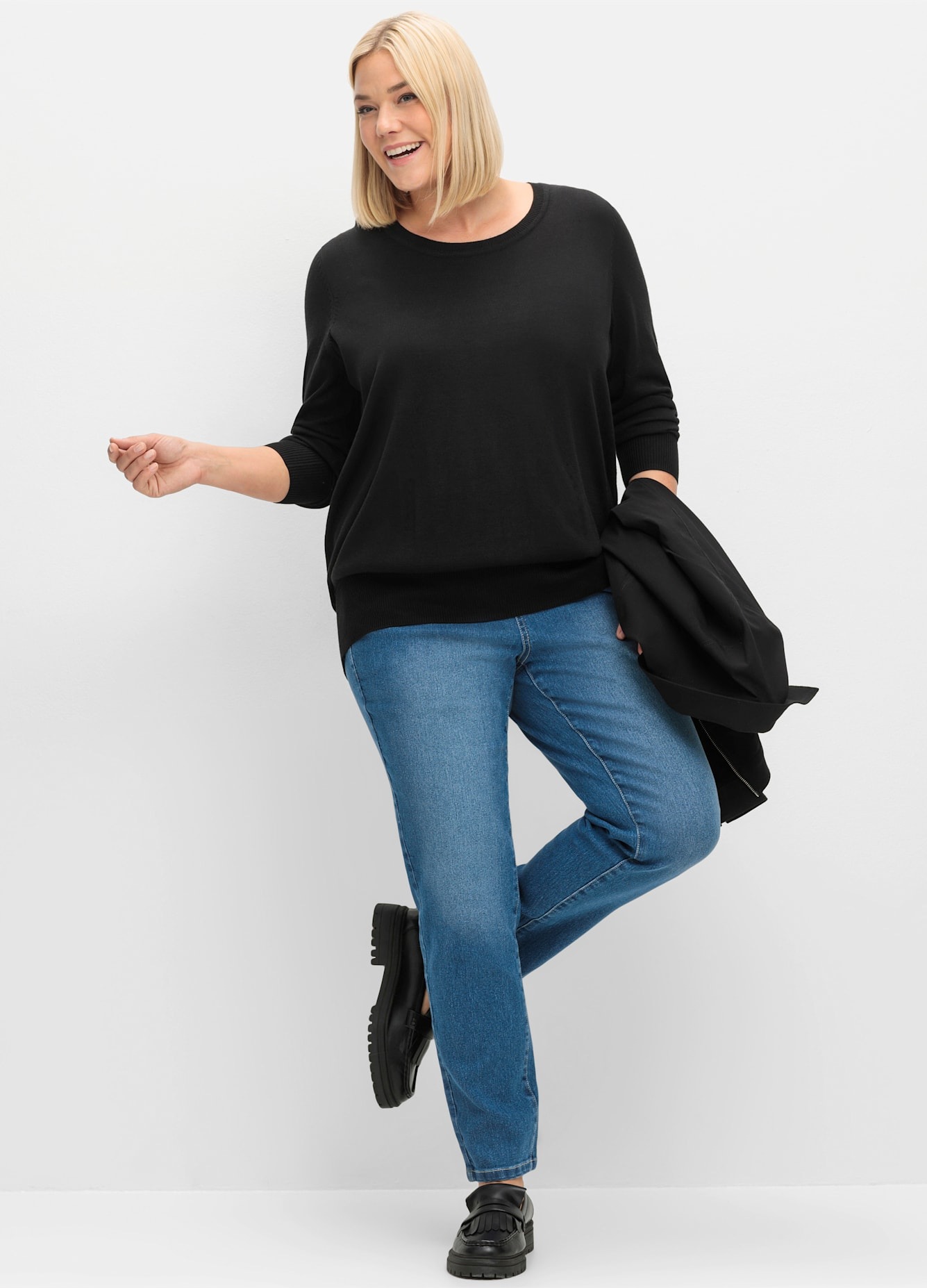 Sheego Rundhalspullover "Rundhalspullover" günstig online kaufen