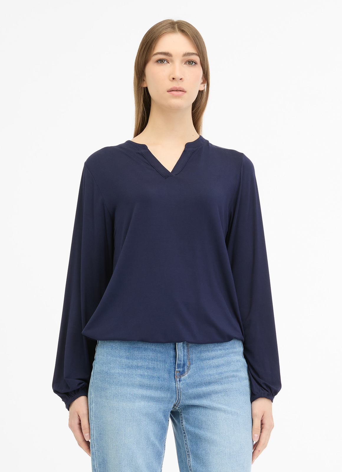 Ragwear Blusenshirt "SANTICA", mit schmalem Stehkragen und V-Schlitz am Aus günstig online kaufen