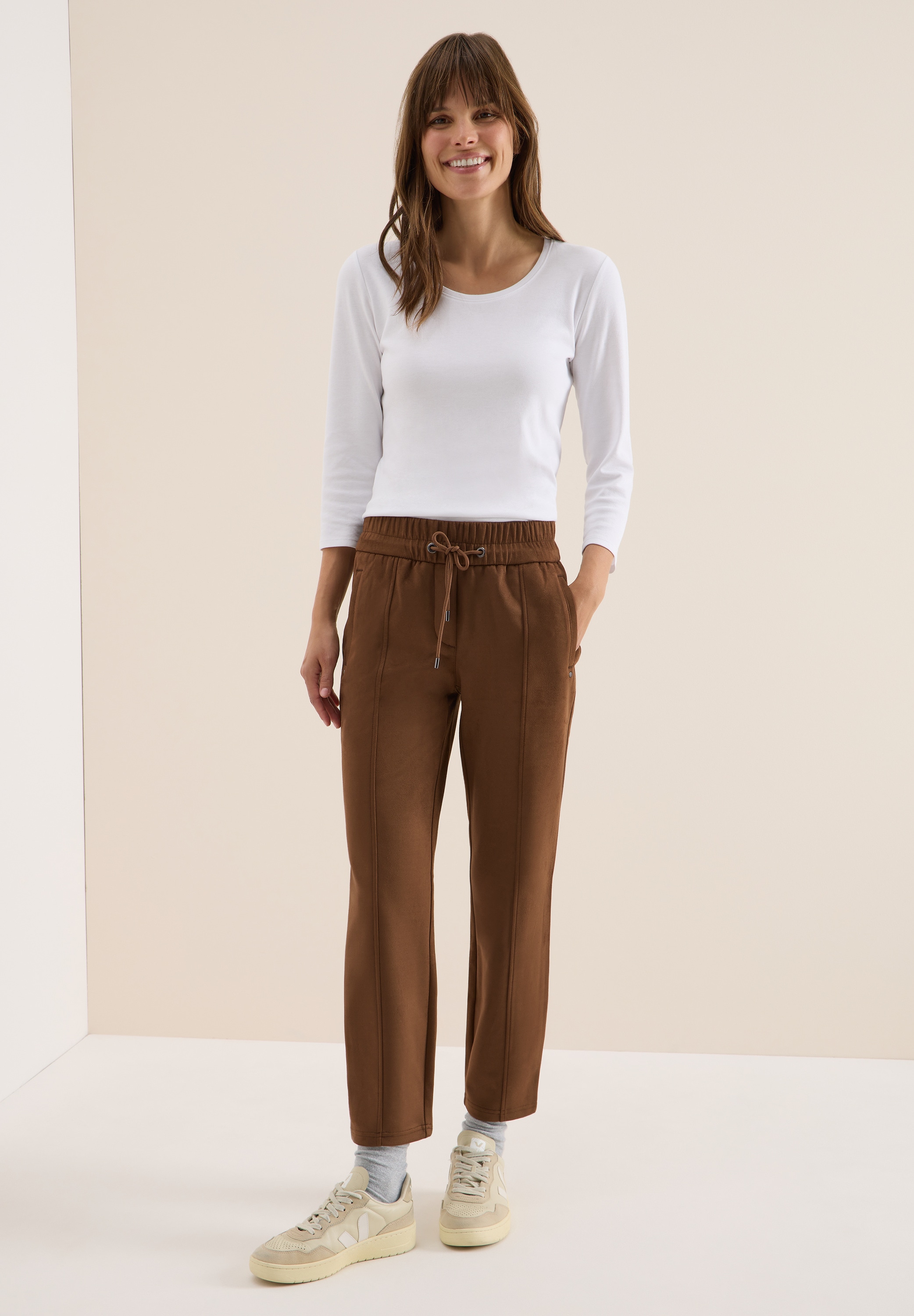 STREET ONE Lederimitathose, Middle Waist