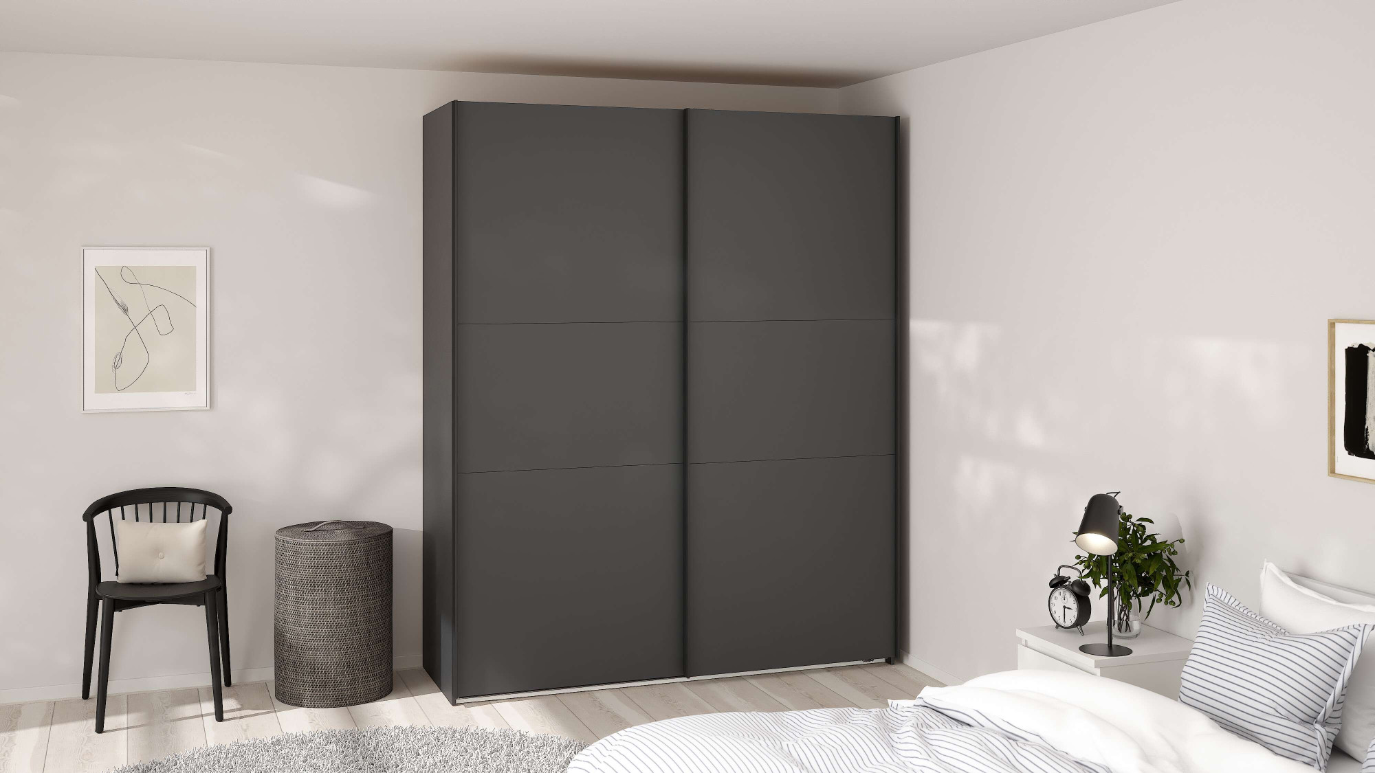 Home affaire Schwebetürenschrank "COMO mit 2 Schwebetüren, moderner und eleganter Kleiderschrank" Viel Stauraum, mit Safe-Slide-Funktion, Made in Denmark