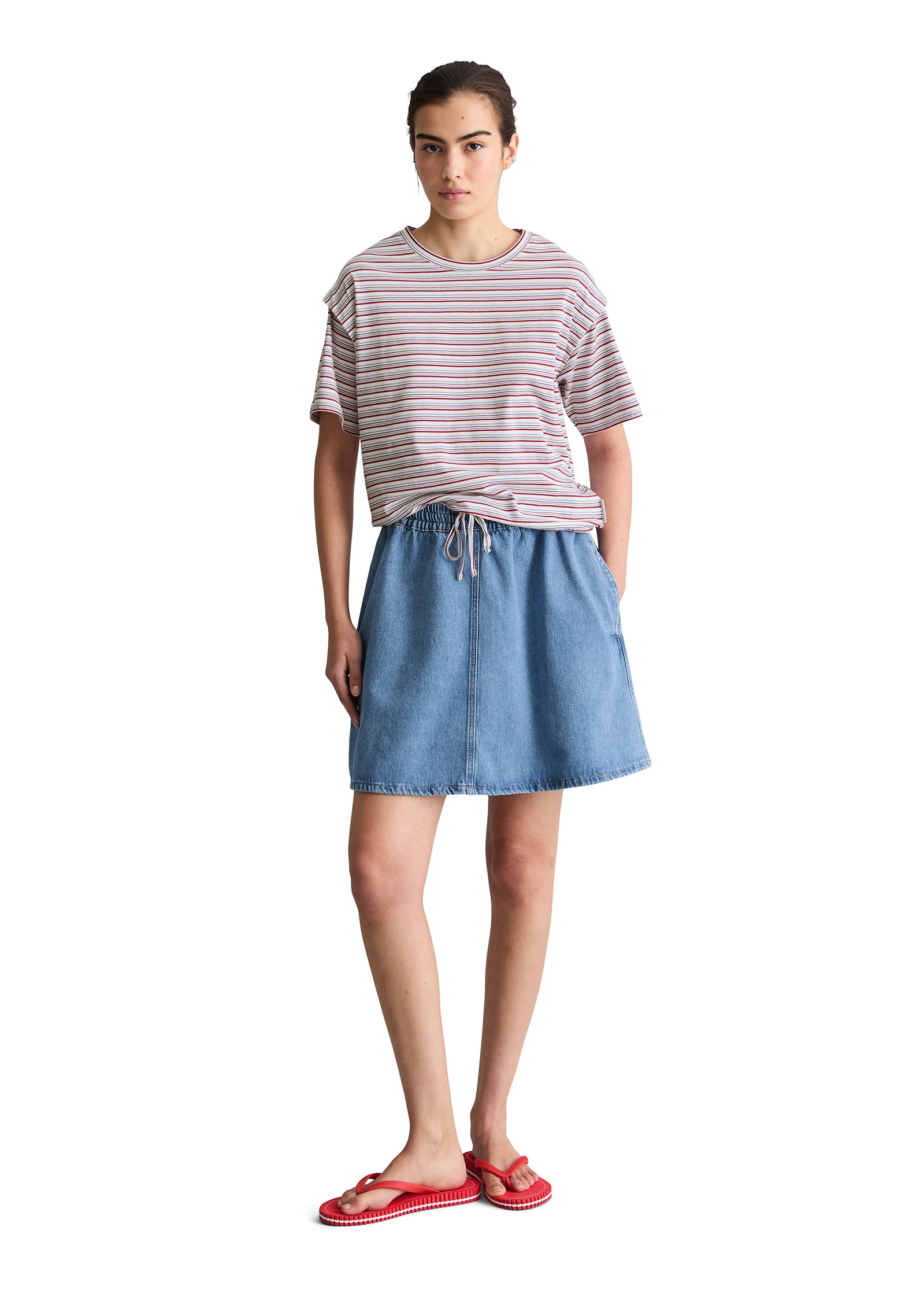 Marc O'Polo DENIM T-Shirt »mit Tunnelzug am Saum«