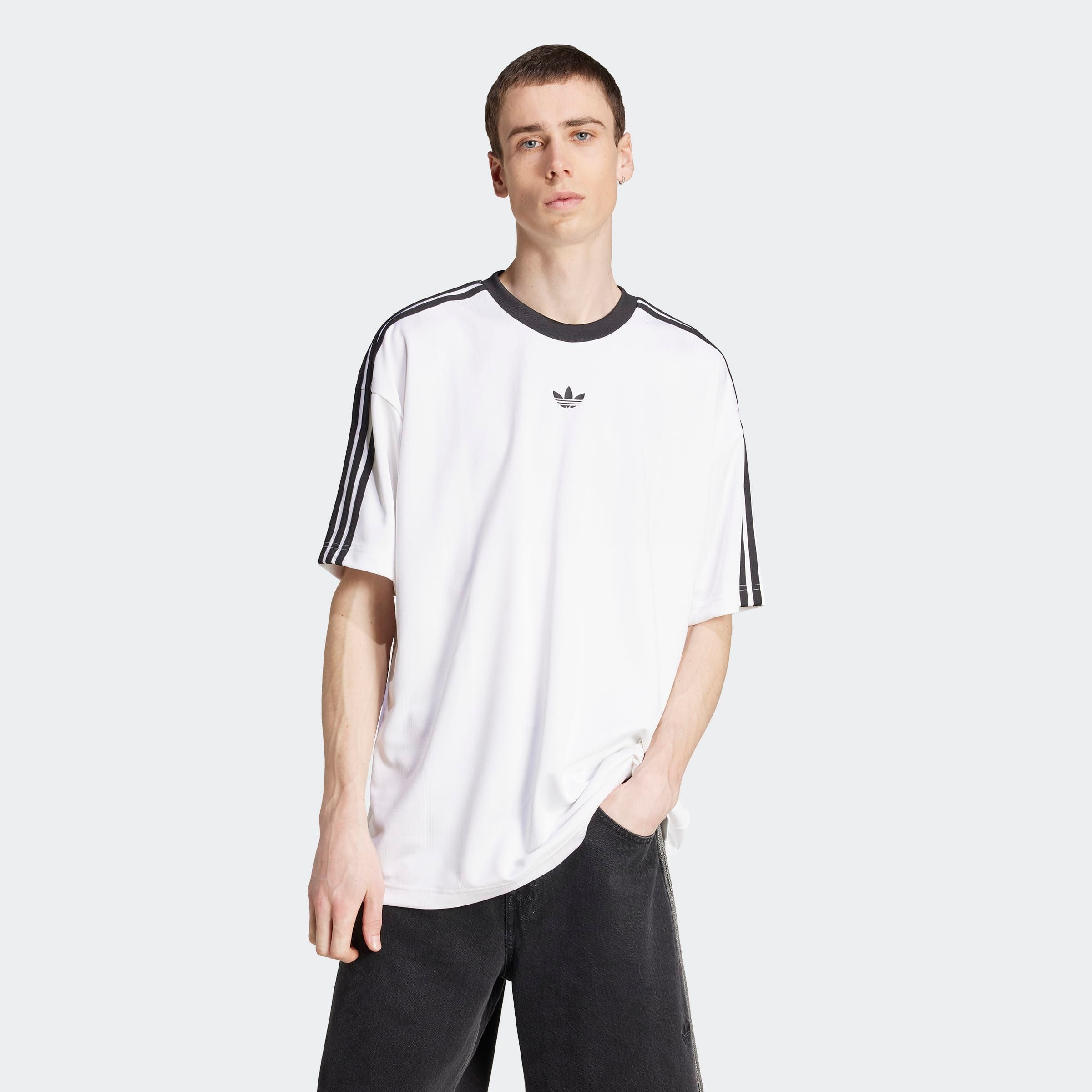 adidas Originals T-Shirt "JACQUARD JERSEY" lockere Passform, Rundhalsausschnitt, mit klassischem Trefoil Logo