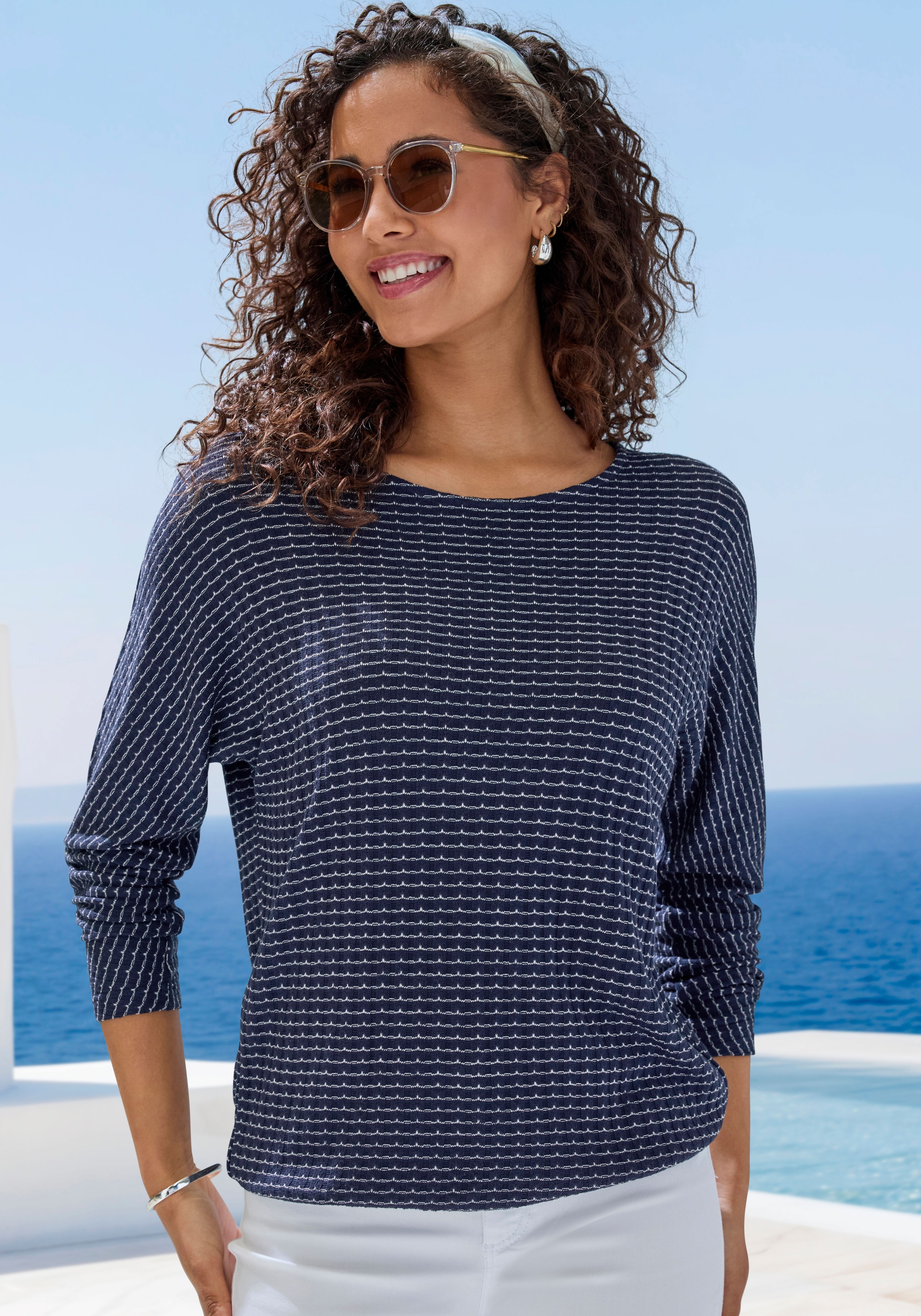 Vivance Langarmshirt "aus strukturierter Strickqualität" Set, mit Gummizug günstig online kaufen