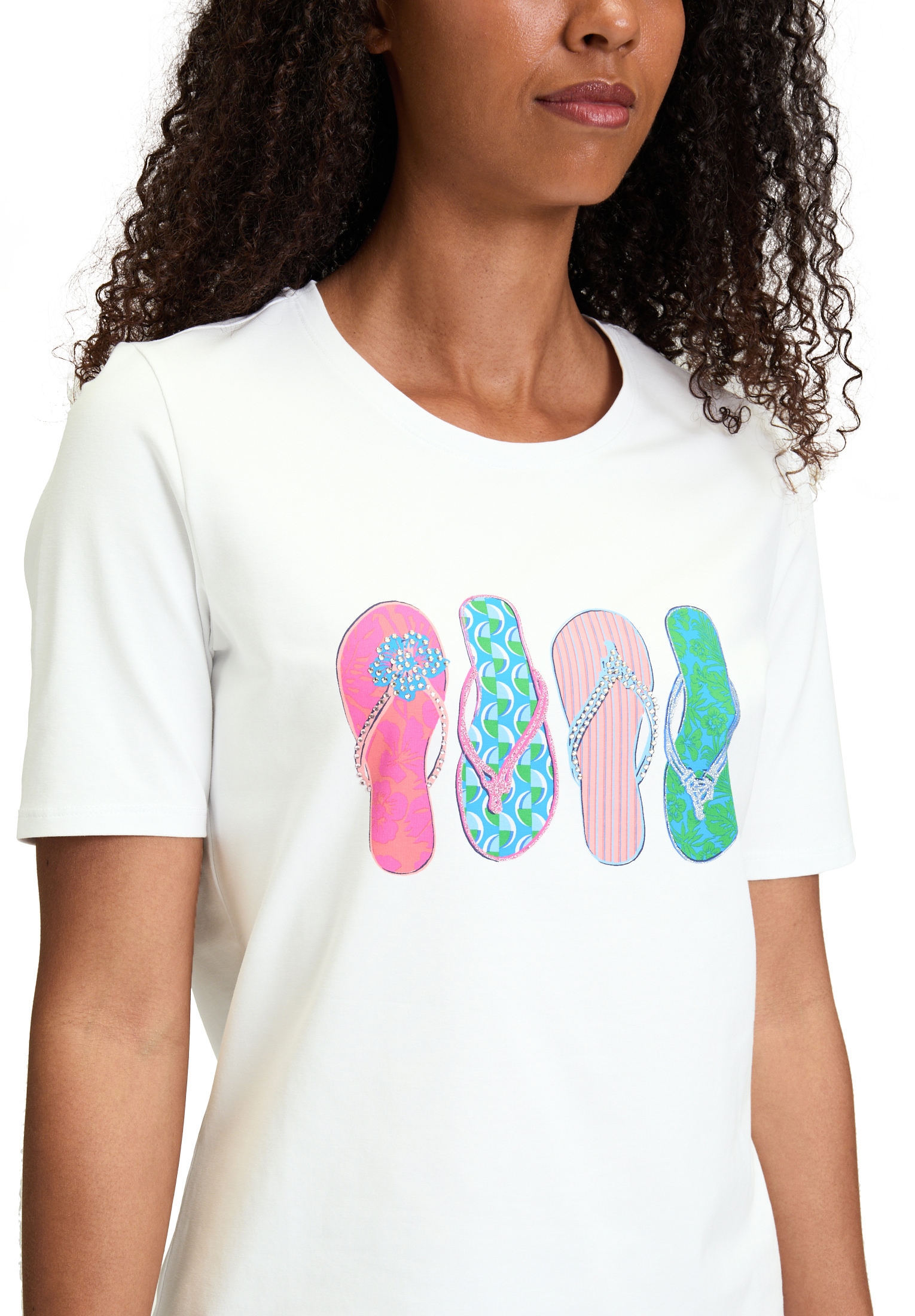 Betty Barclay Kurzarmshirt »Betty Barclay Basic Shirt mit Aufdruck«, (1 tlg.), Glitzersteine