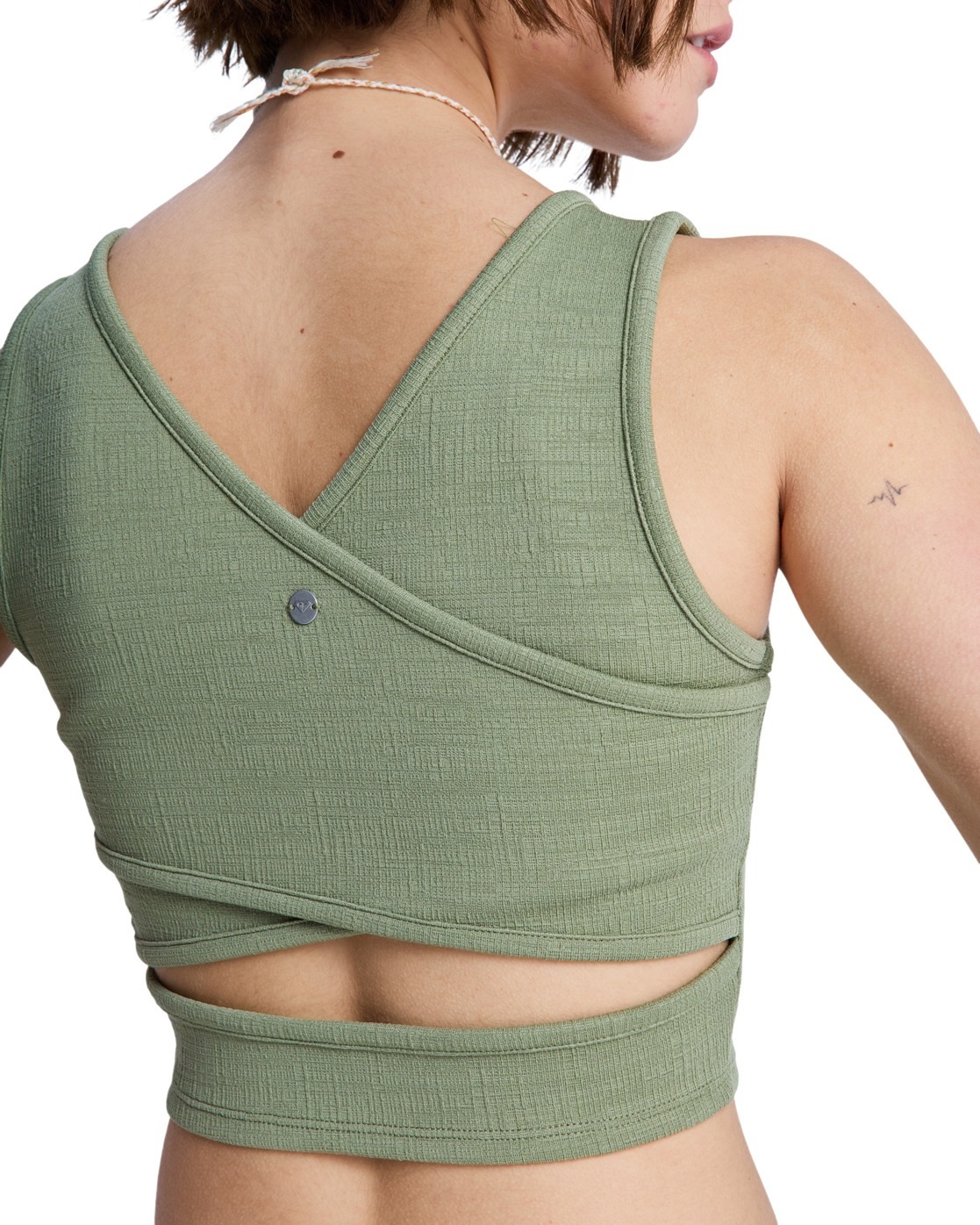 Crop-Top ROXY "Good Keepsake", Damen, Gr. XXL, oil grün, Obermaterial:97% Microfaser, 3% Elasthan;, Tops 3