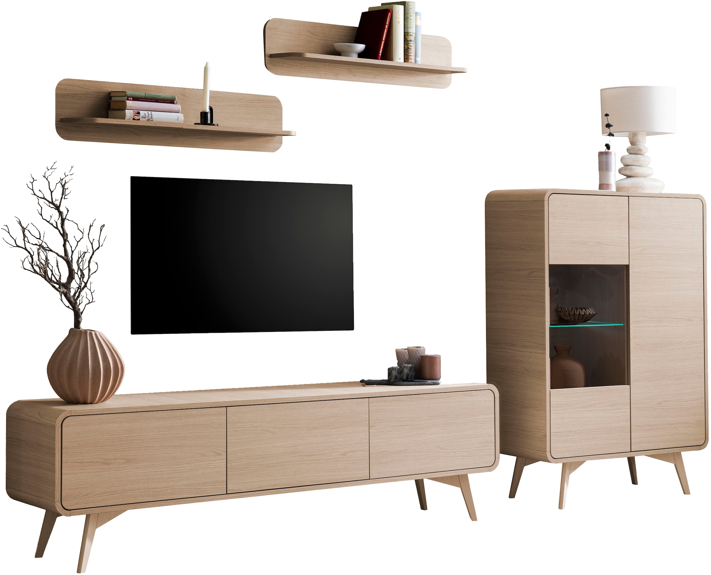 Home affaire Wohnwand "Torsby, moderne Anbauwand, Komplettset im Scandi-Sti günstig online kaufen