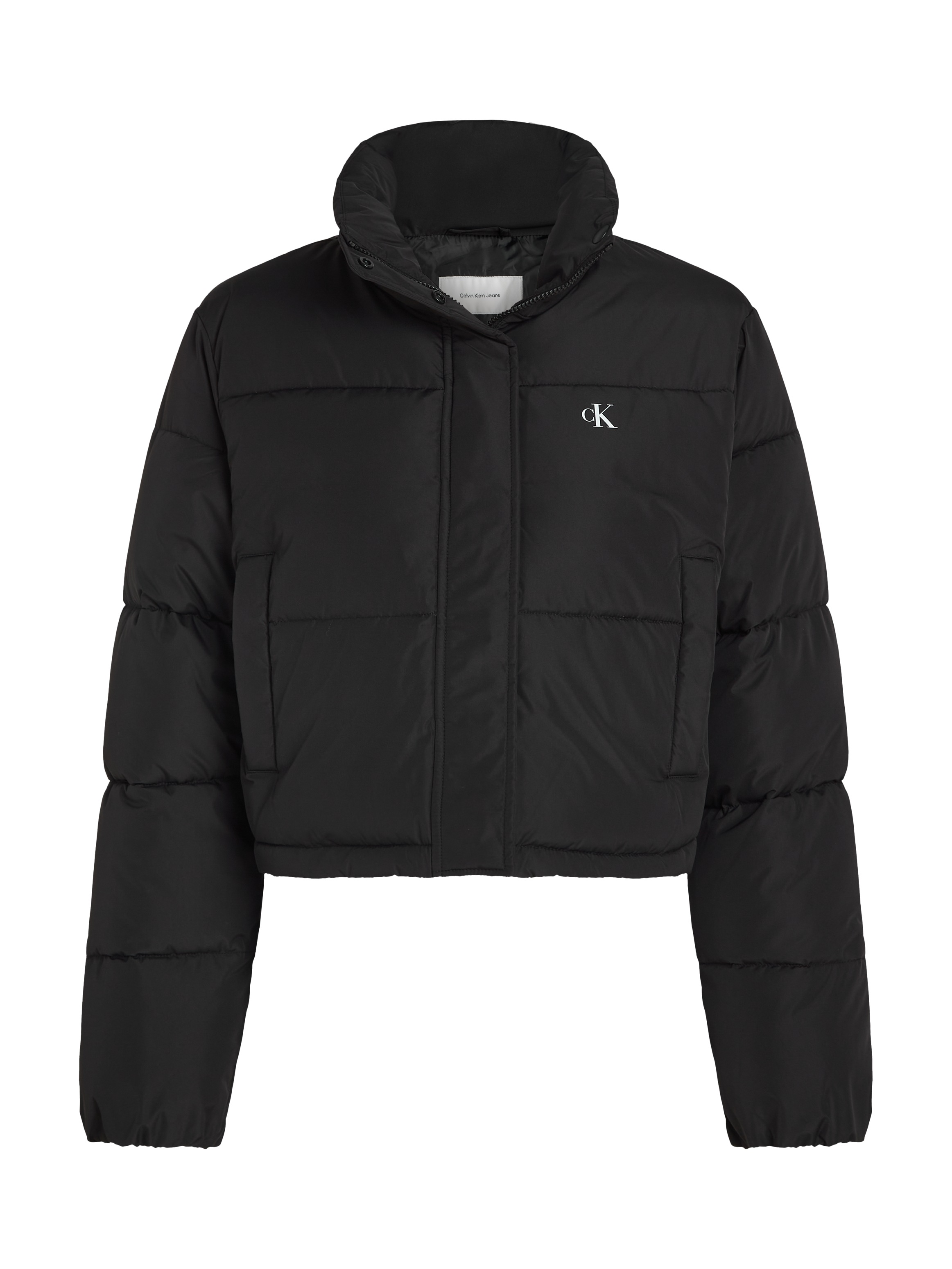 Calvin Klein Jeans Outdoorjacke »MATTE CROPPED ND PUFFER«, mit Kapuze, mit Logoprägung