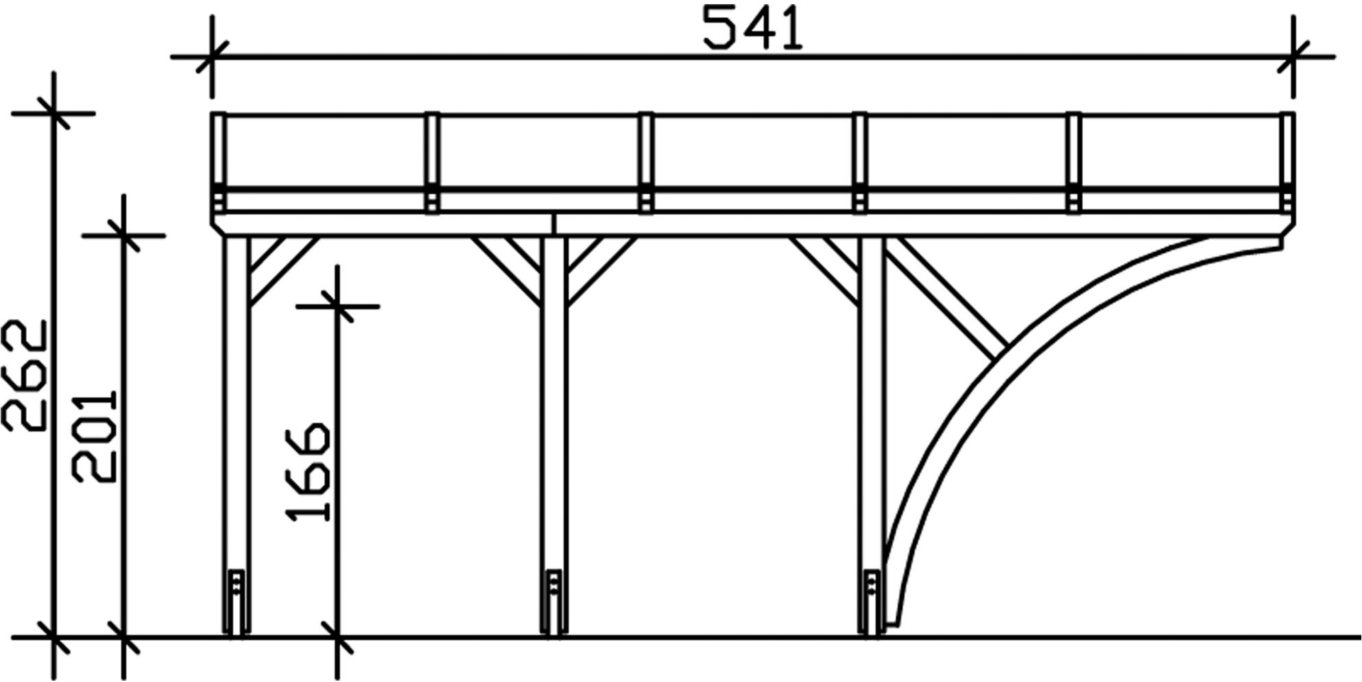Skanholz Einzelcarport »Eifel«, Holz, 276 cm, Anthrazit, mit Bogen
