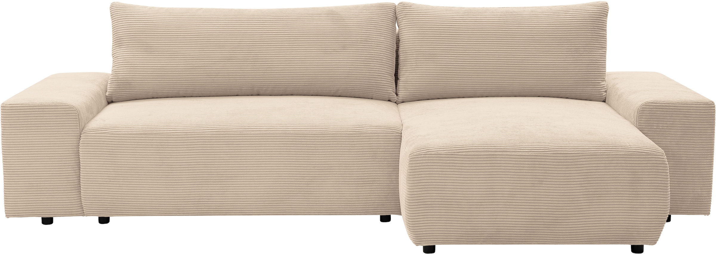 WERK2 Ecksofa »Amsterdam mit Bett & Bettkasten, viel Platz, modernes Design« Cord, L-Form, XXL, Schlaffunktion, Bettkasten