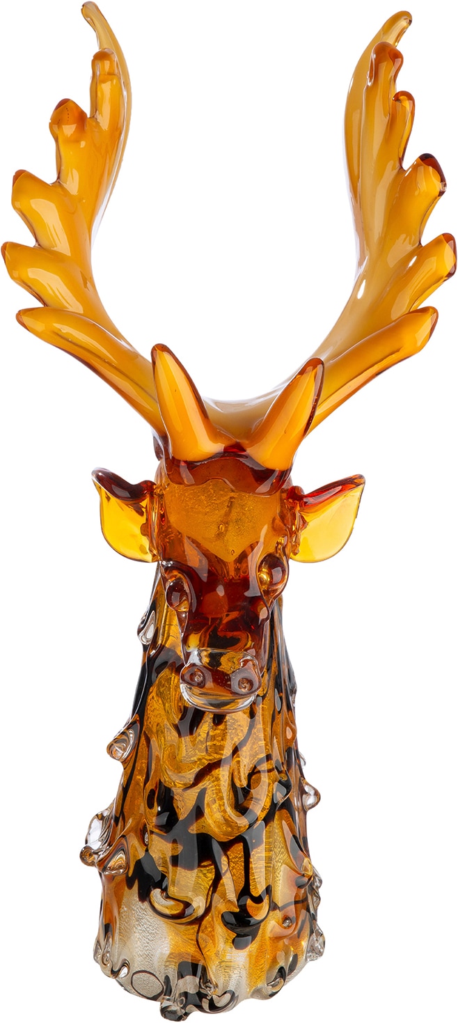 GILDE Skulptur »Figur Elch Elke orange« Elch Tierfigur Glasfigur Designobjekt Winterdeko skandinavisch