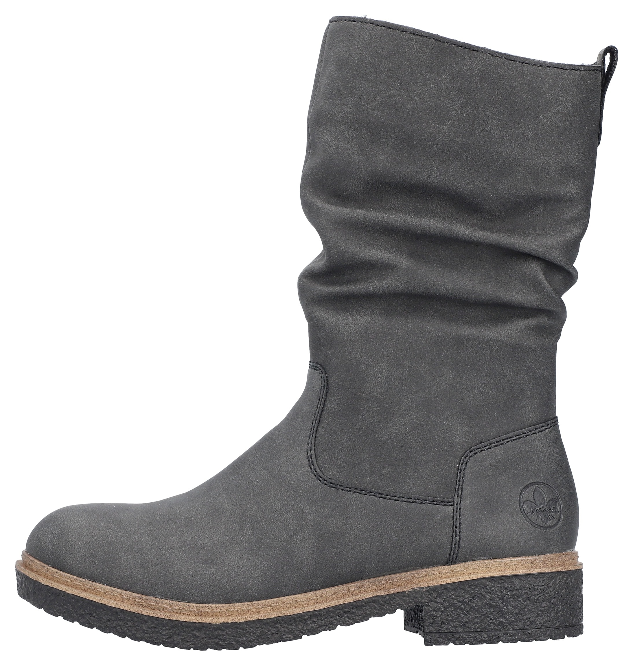 Rieker Winterstiefel, Klassik-Stiefel, Blockabsatz, slouchy Schaft, mit Warmfutter