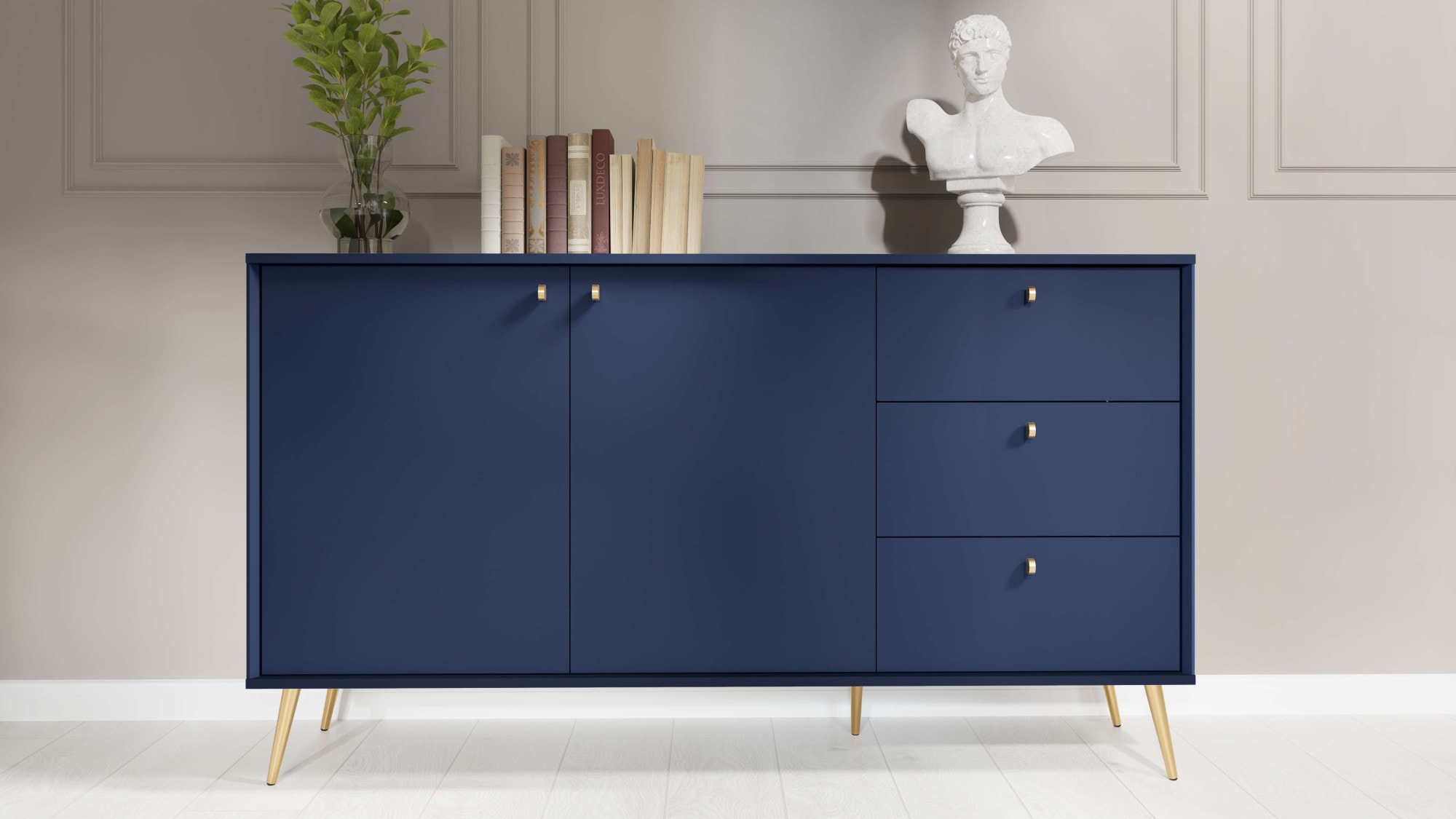 Home affaire Kommode "ROMILDA Sideboard mit 3 Schubladen und 2 Türen, B/T/H günstig online kaufen
