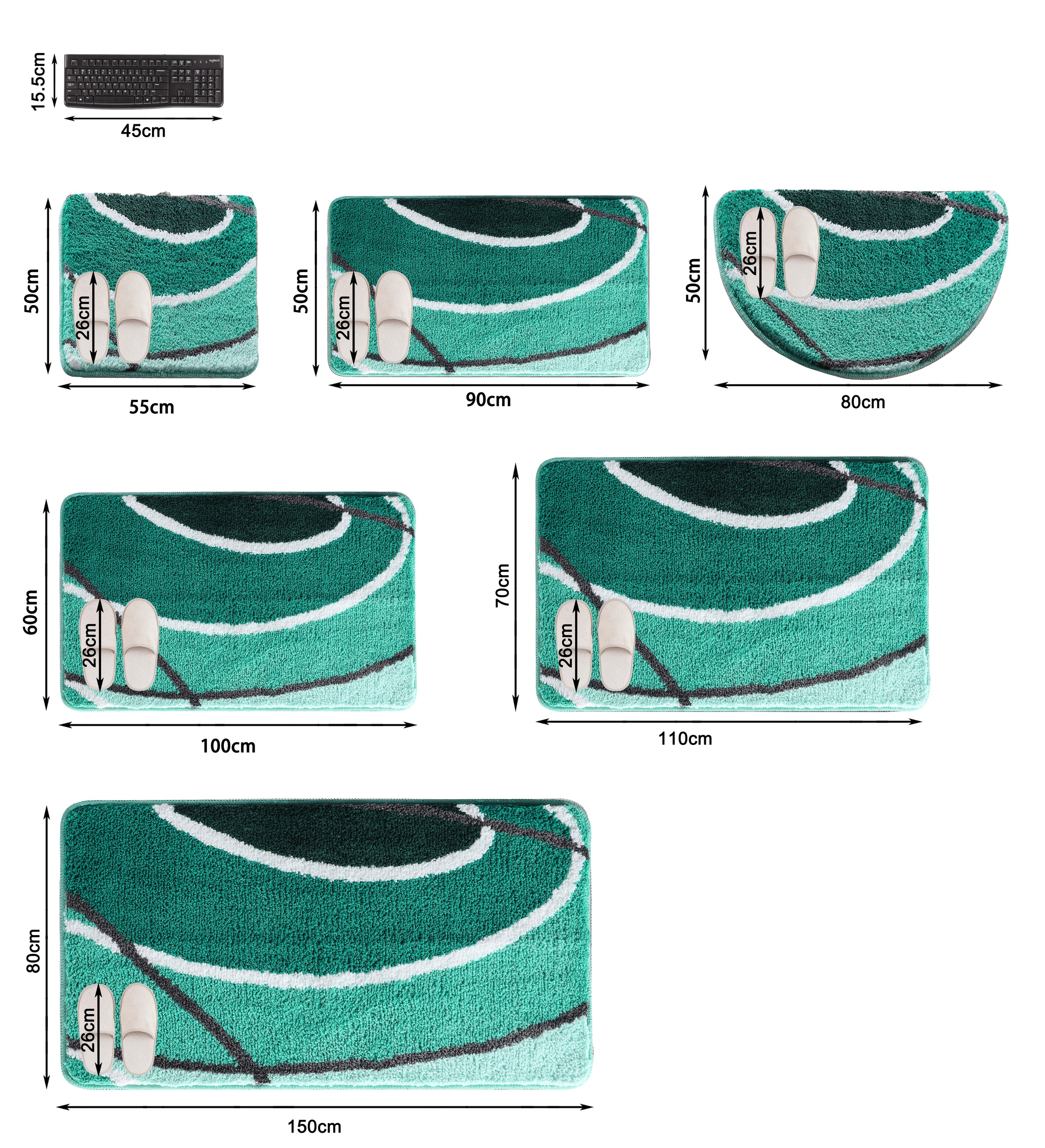 my home Badematte »Juna mit Muster, Badvorleger, Badezimmer Teppich, Duschvorleger«, rutschhemmend beschichtet, strapazierfähig, besonders weich, Design, Badematten, Badteppich
