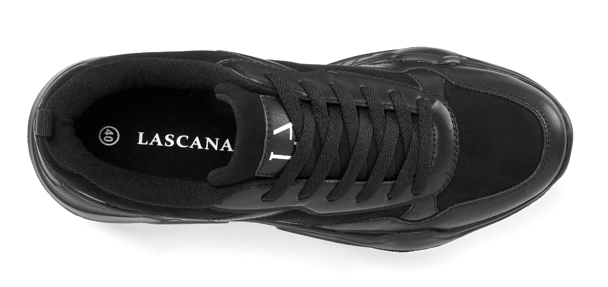 LASCANA Sneaker, Halbschuh, Sportschuh, leichte Chunky Sohle, weiche Innensohle VEGAN