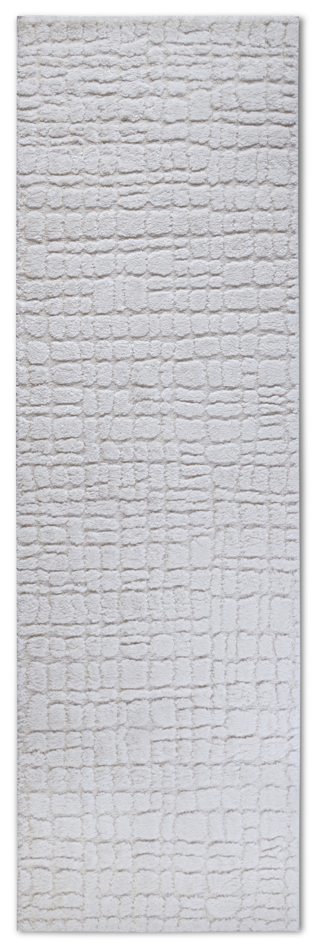 Designteppich ELLE DECORATION "Artistique", weiß (cremeweiß), B:80cm H:18mm L:240cm, Polyester, Teppiche, Hochflor, Shaggy, Läufer, weich, Langflor, modern, Hoch Tief Effekt 3