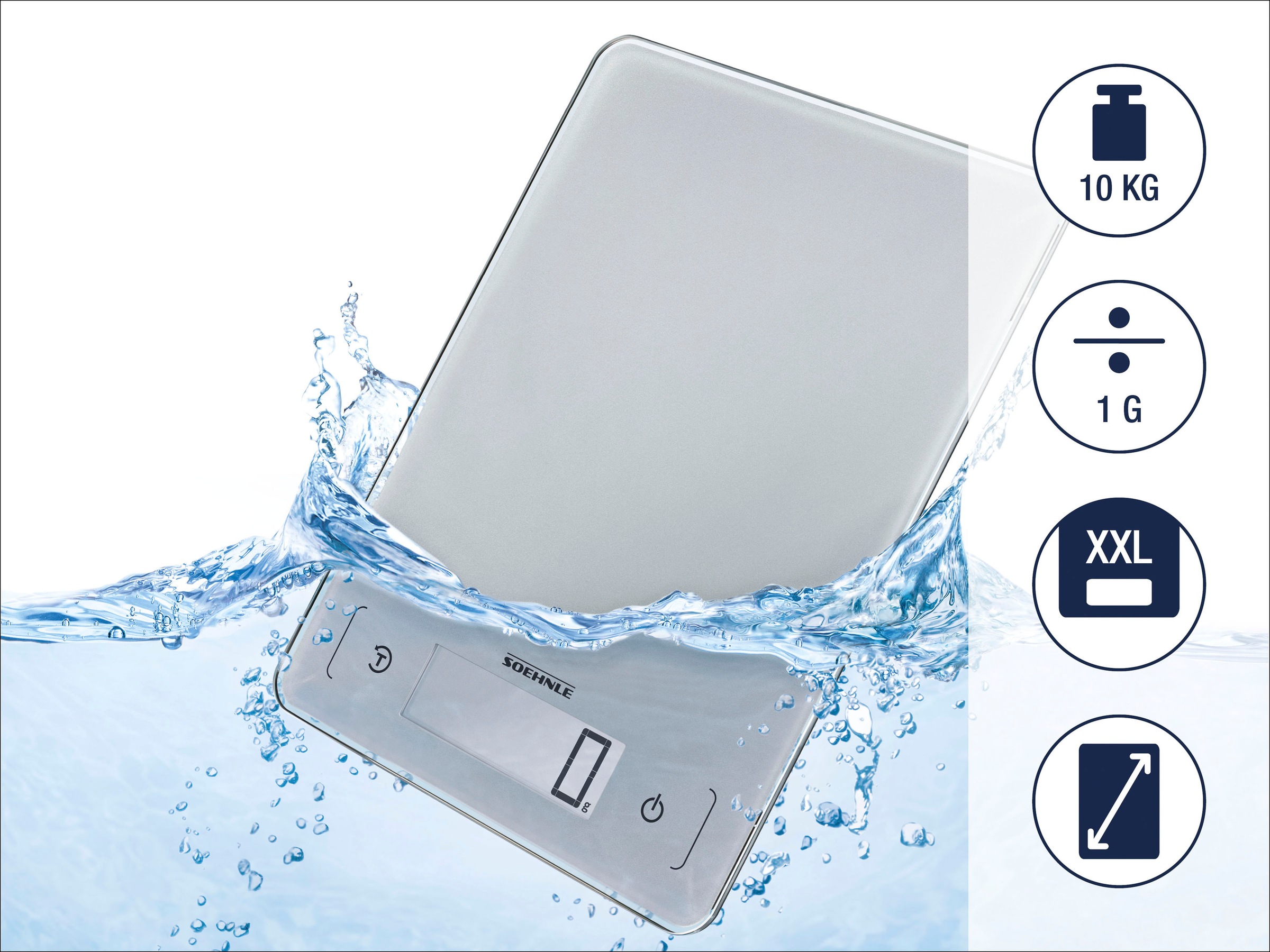 Soehnle Küchenwaage "Page Aqua Proof" wasserdichtes Gehäuse günstig online kaufen