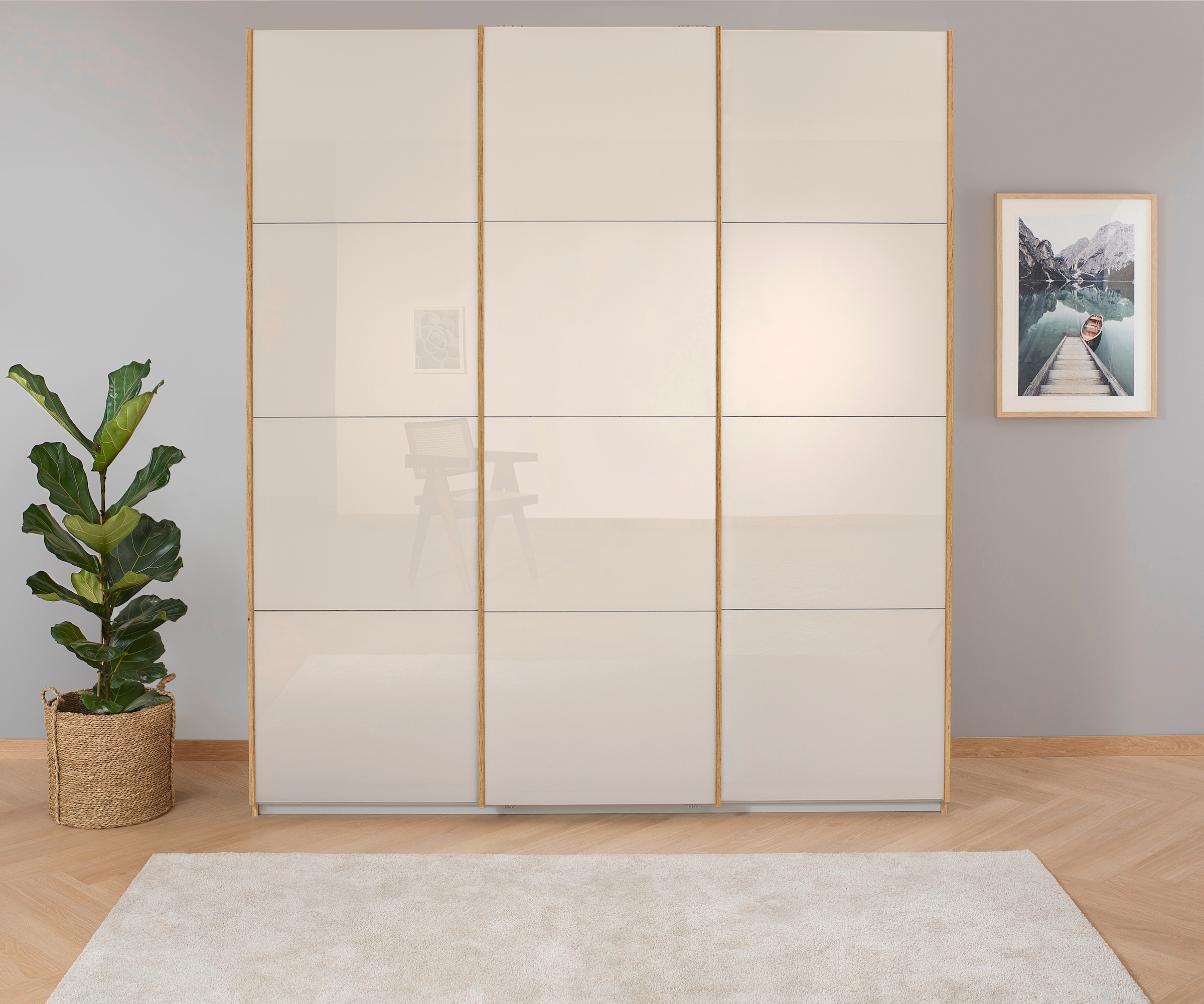 OTTO home Kleiderschrank "Mehrzweckschrank Aktenschrank Möbel Mietswohnung Schlafzimmer KOLUNA" 3 Ausstattungen BASIC/CLASSIC/PREMIUM (inkl. SOFT-CLOSE-FUNKTION), Breiten 203/271/315/360 cm Höhen 210/229 Glas-Front MADE IN GERMANY