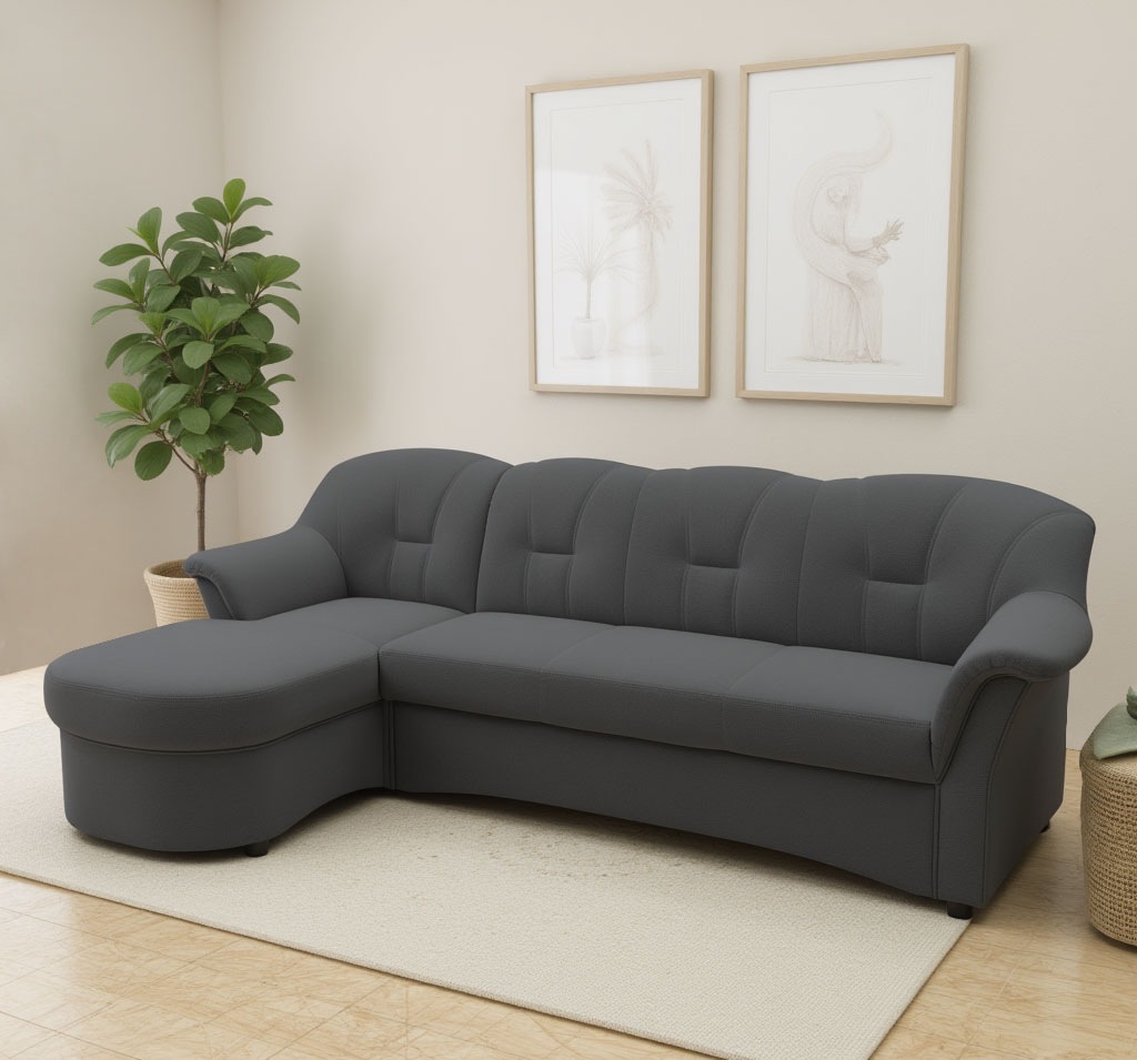 DOMO collection Ecksofa "FLORES Schlafsofa, 233x142x86 cm, L-Form" whlw. mit Bettfunktion, whlw. mit Federkern