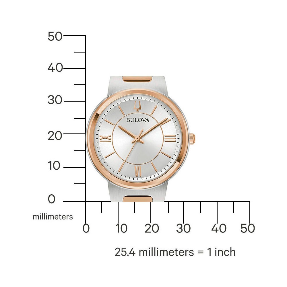 Bulova Quarzuhr, Armbanduhr, Damenuhr, Edelstahlarmband, analog